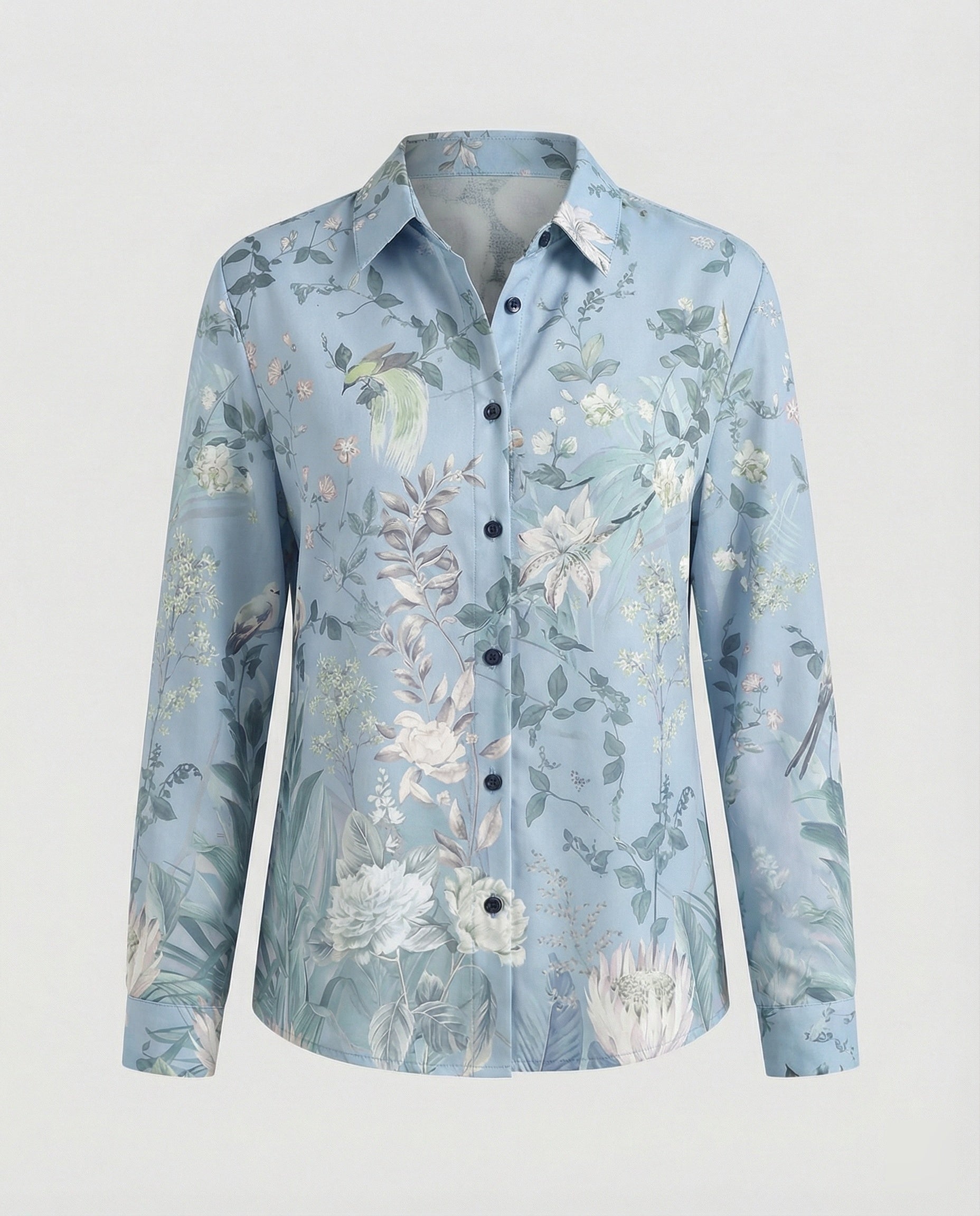Light blouse women watercolor flowers