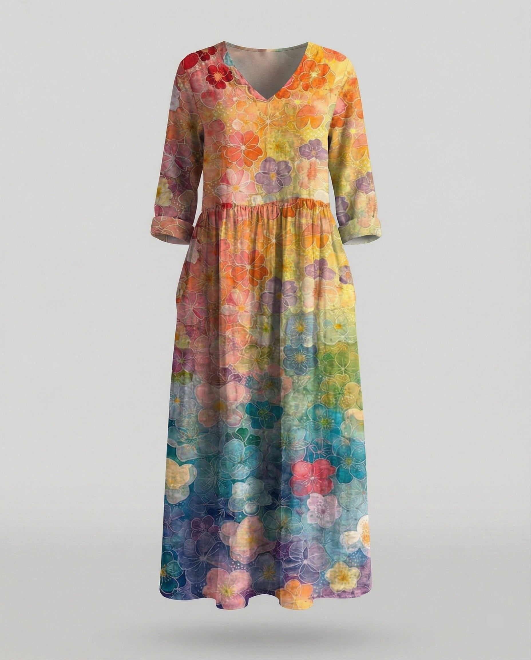 Women's Boho Maxi Dress Summer Linen Look