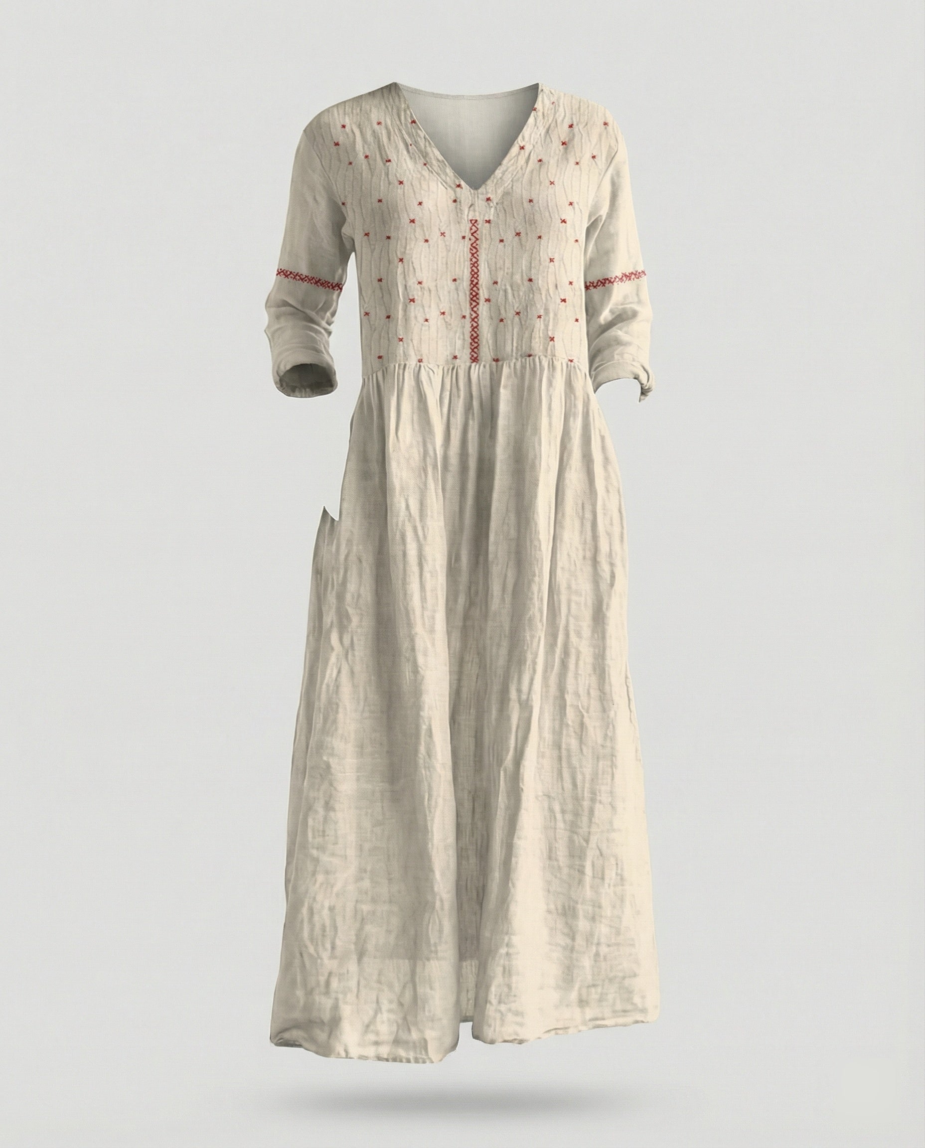 Women's Boho Maxi Dress Summer Linen Look