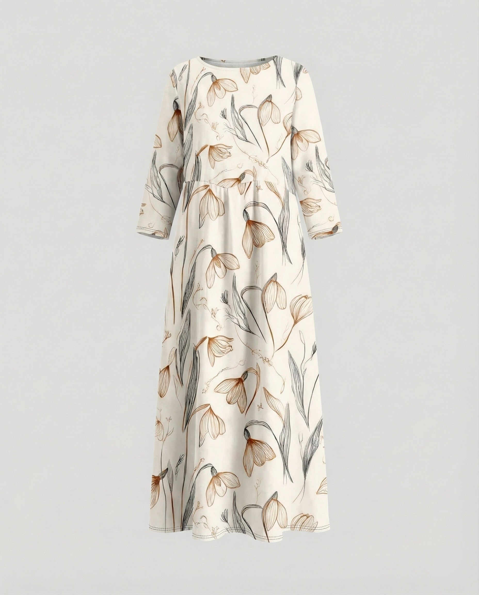 Ladies maxi dress floral with pockets