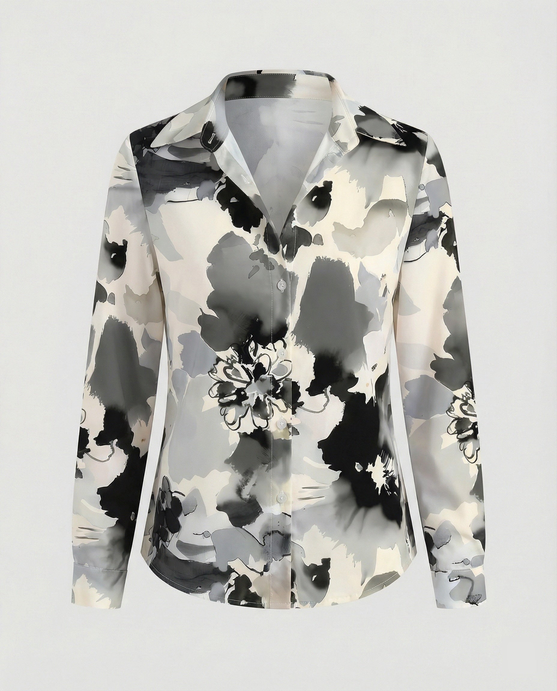 Shirt blouse silk look women floral
