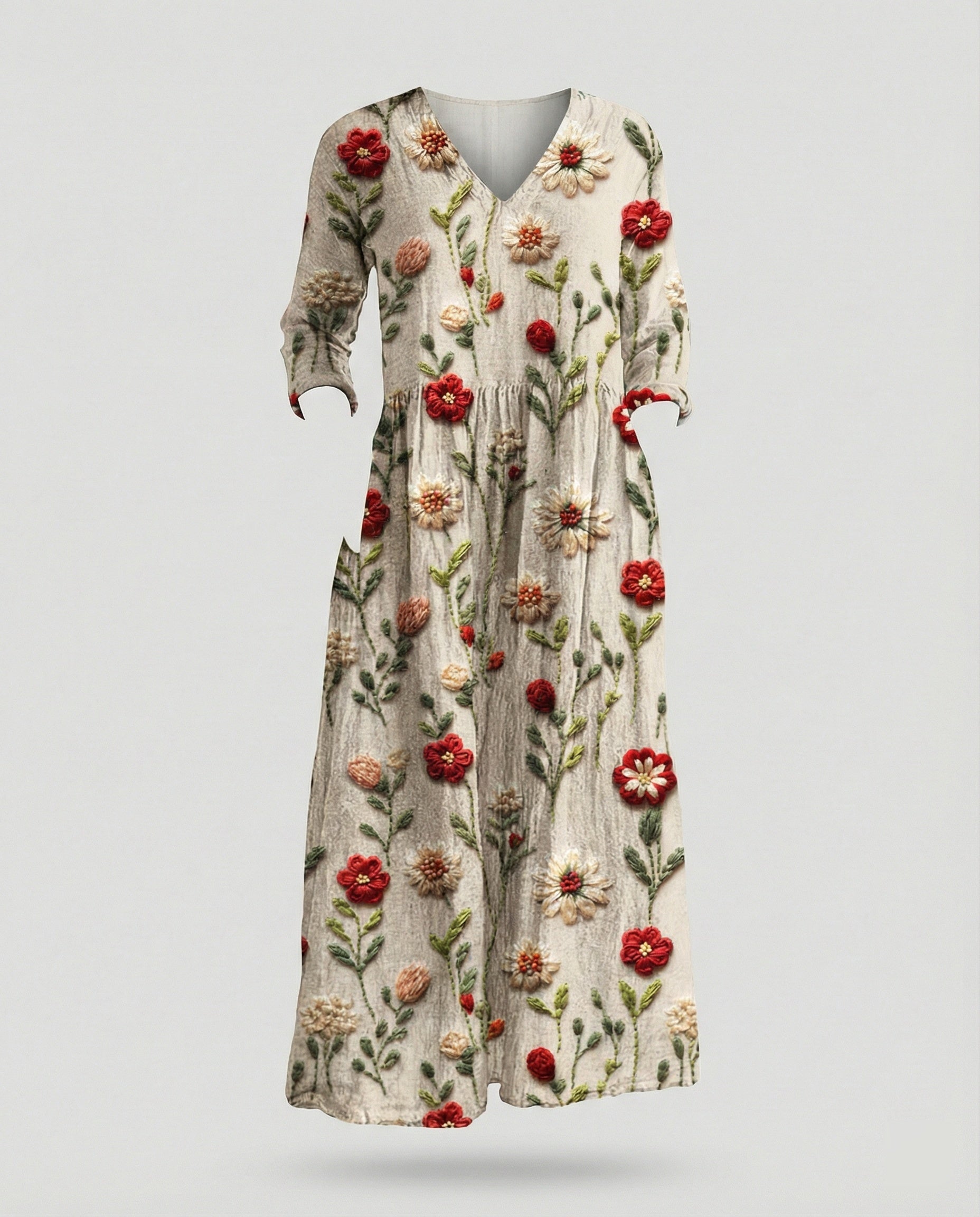Women's Boho Maxi Dress Summer Linen Look