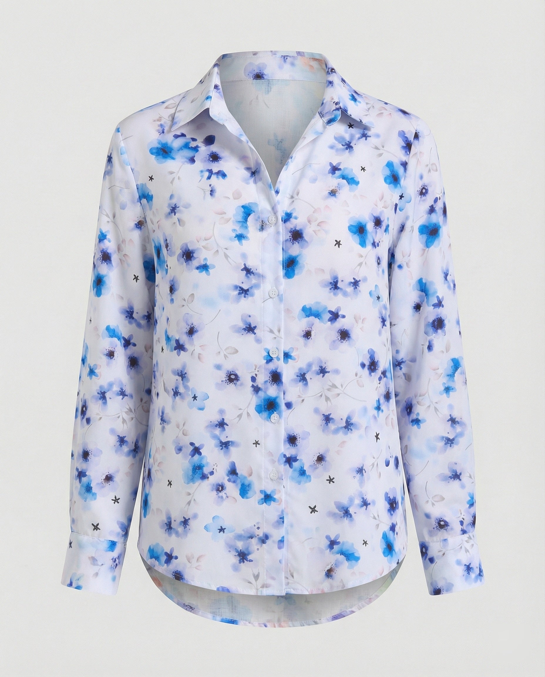 Light blouse women watercolor flowers