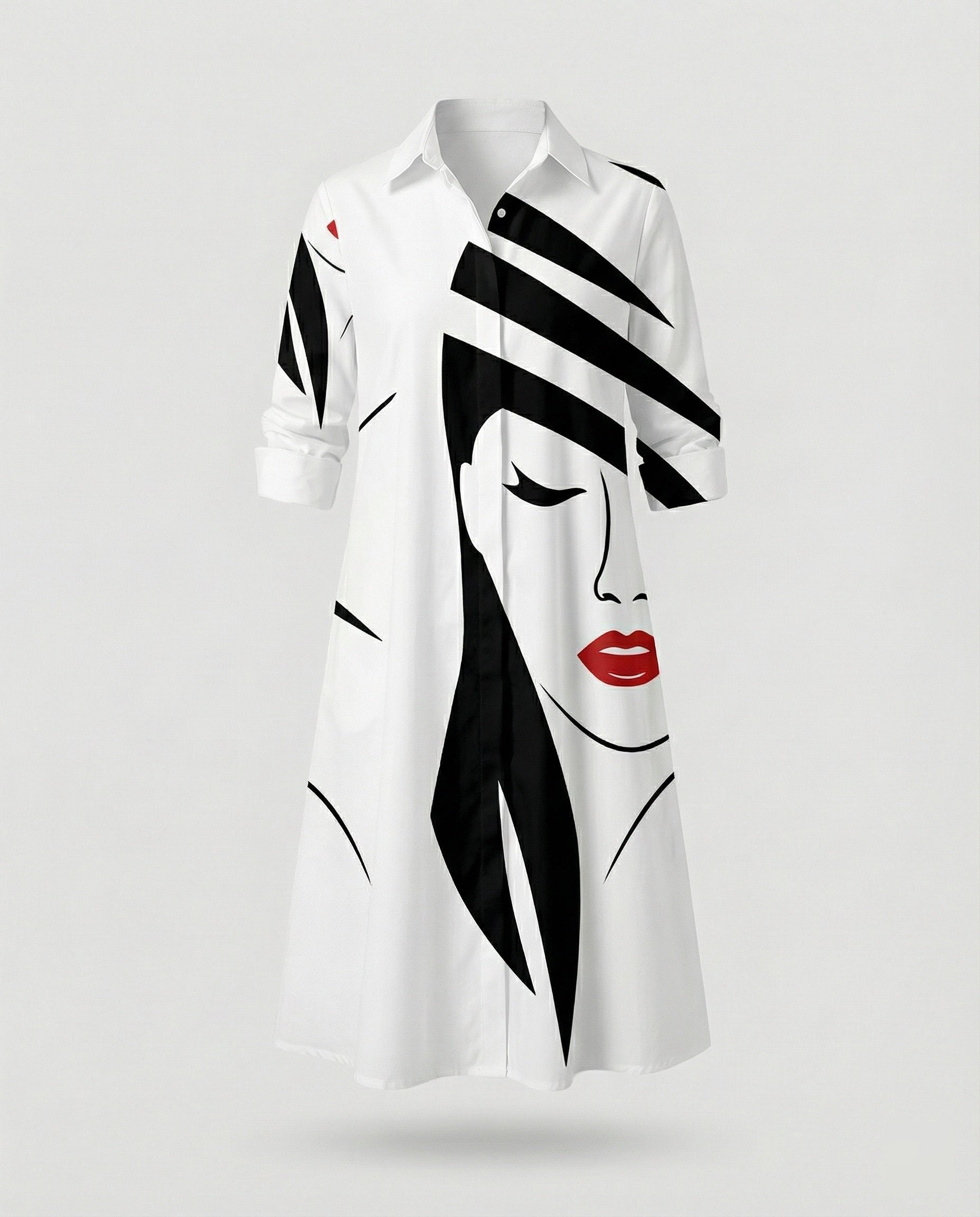 Women Shirt Dress Cotton Casual