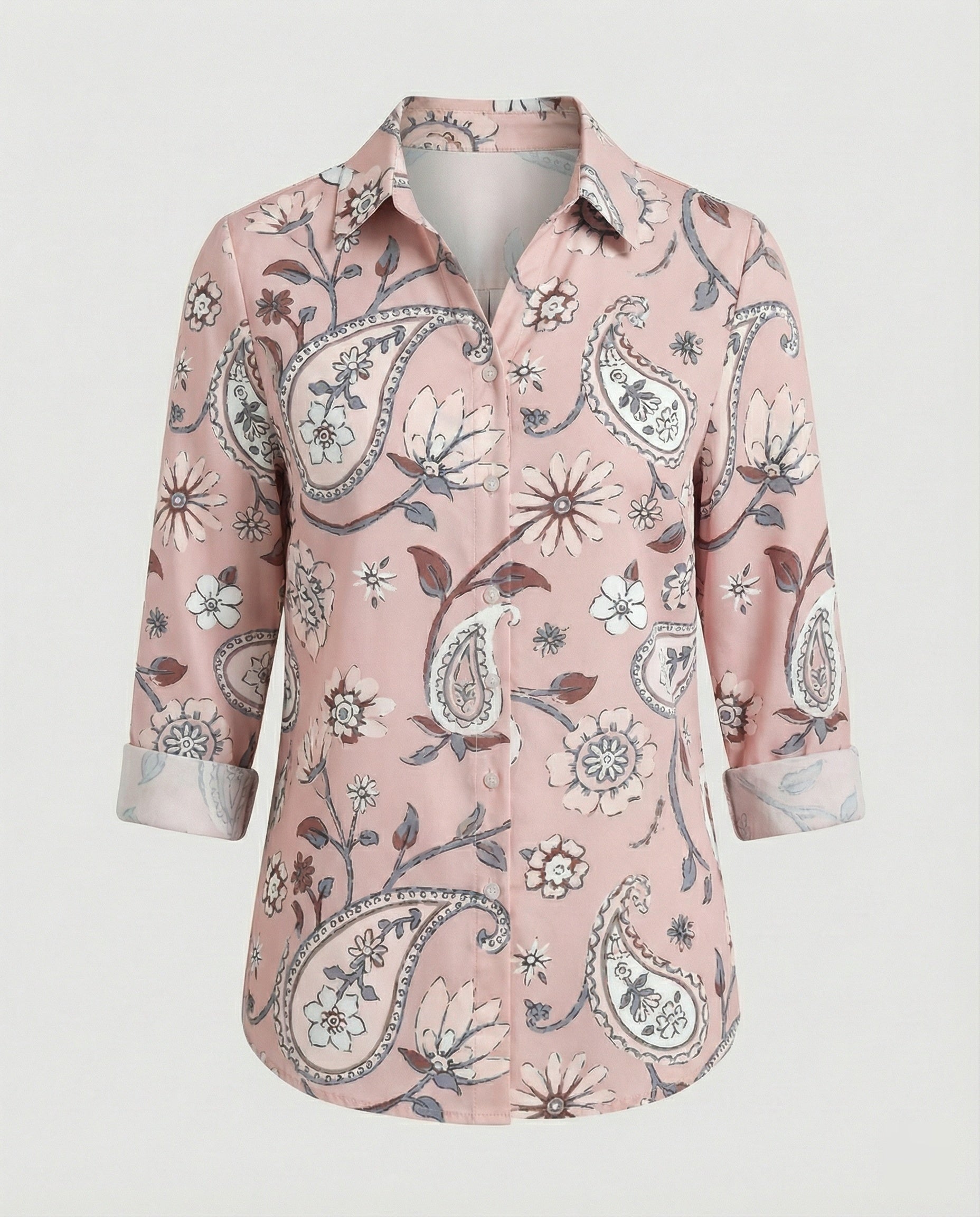 Shirt blouse silk look women floral