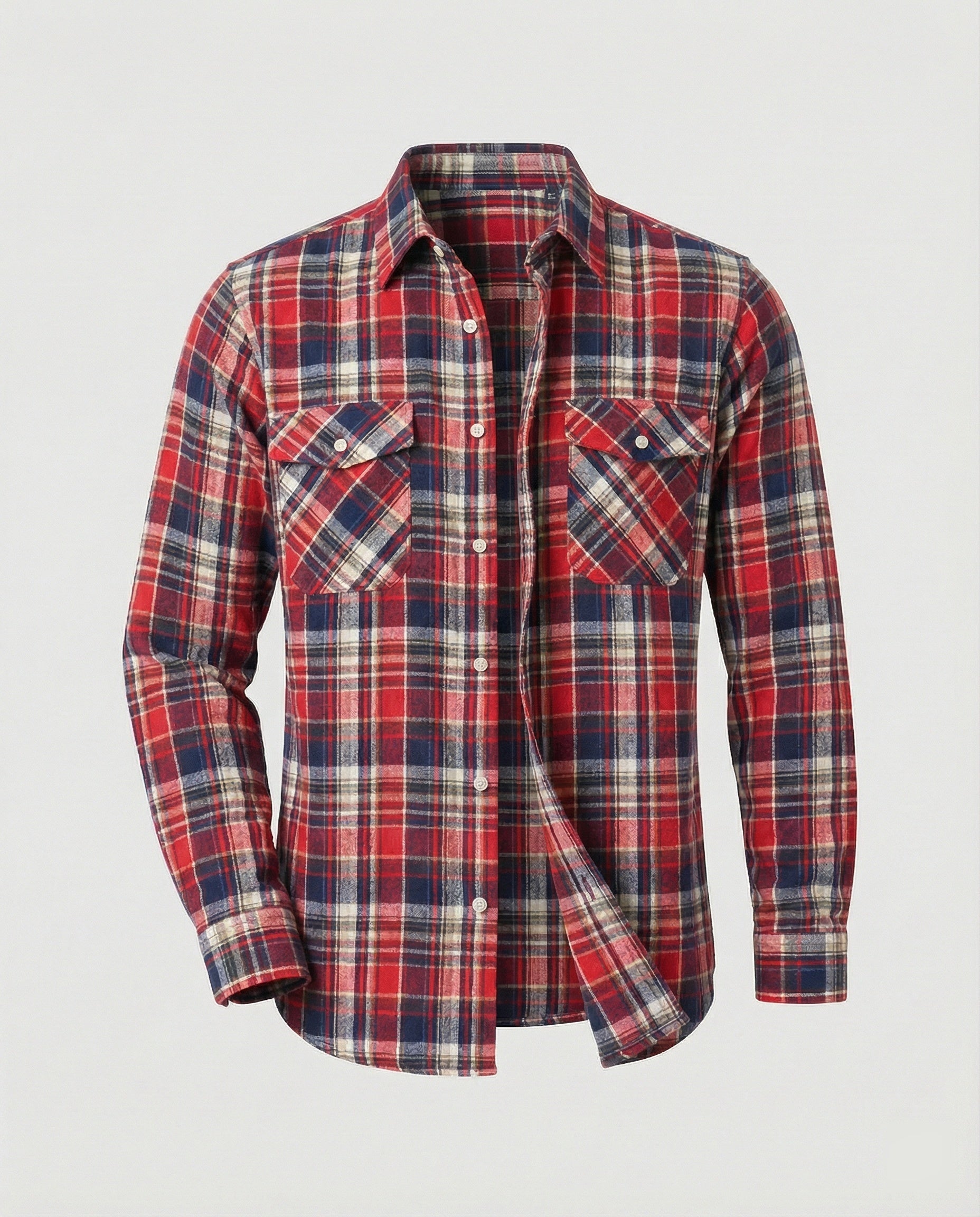 Men's Flannel Shirt Checked Casual
