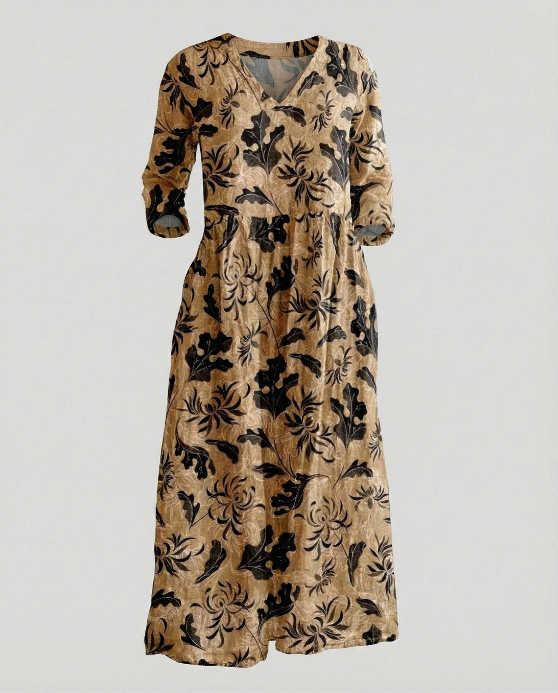Women's Boho Maxi Dress Summer Linen Look