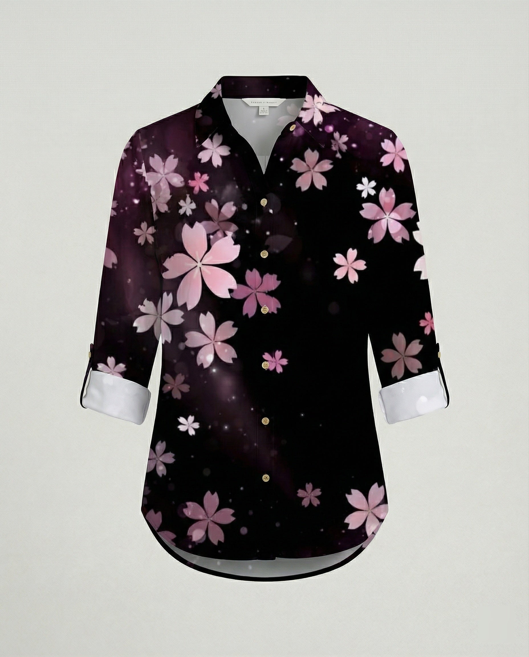 Linen look blouse women floral