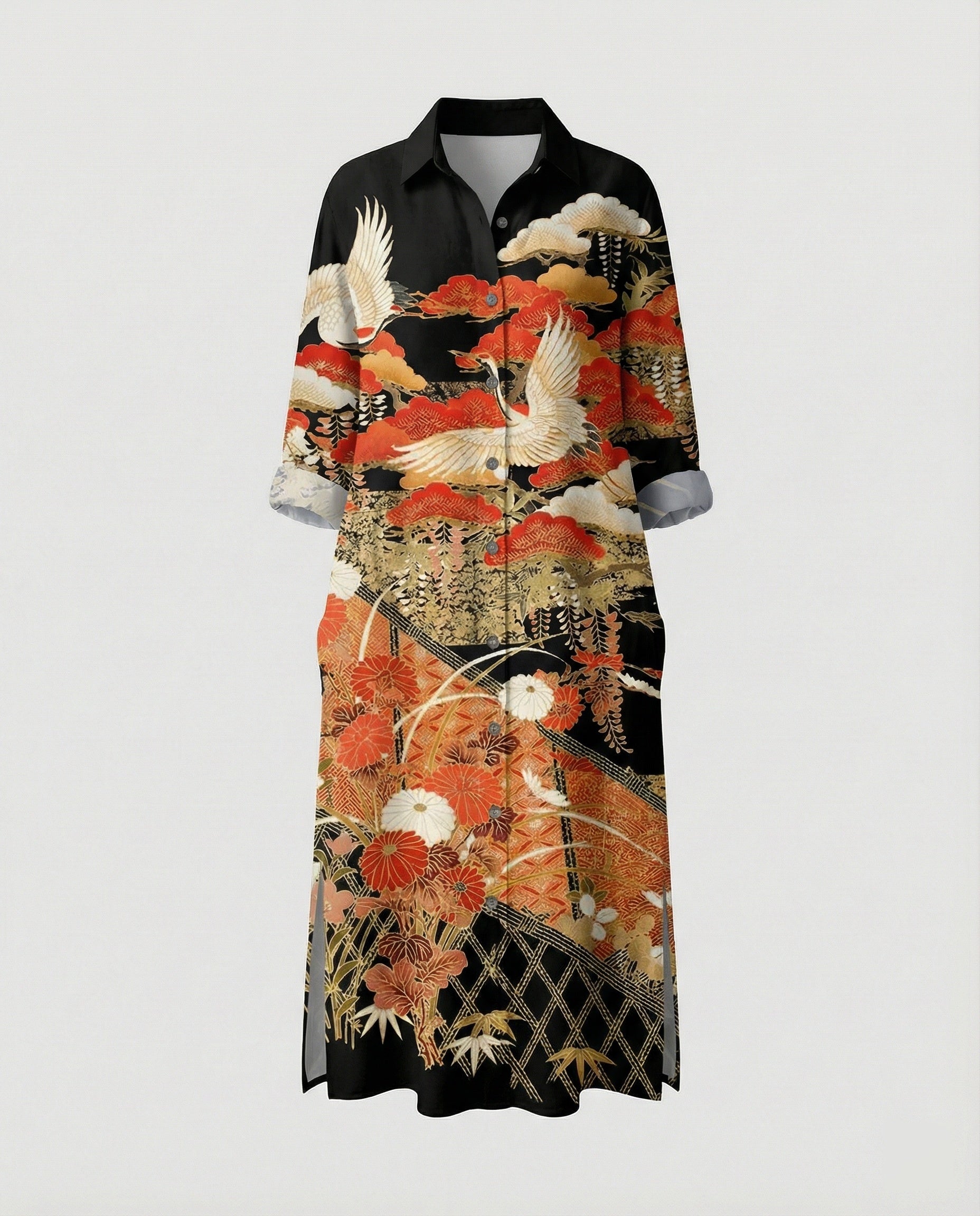 Women's Kaftan Dress Long Silk Look