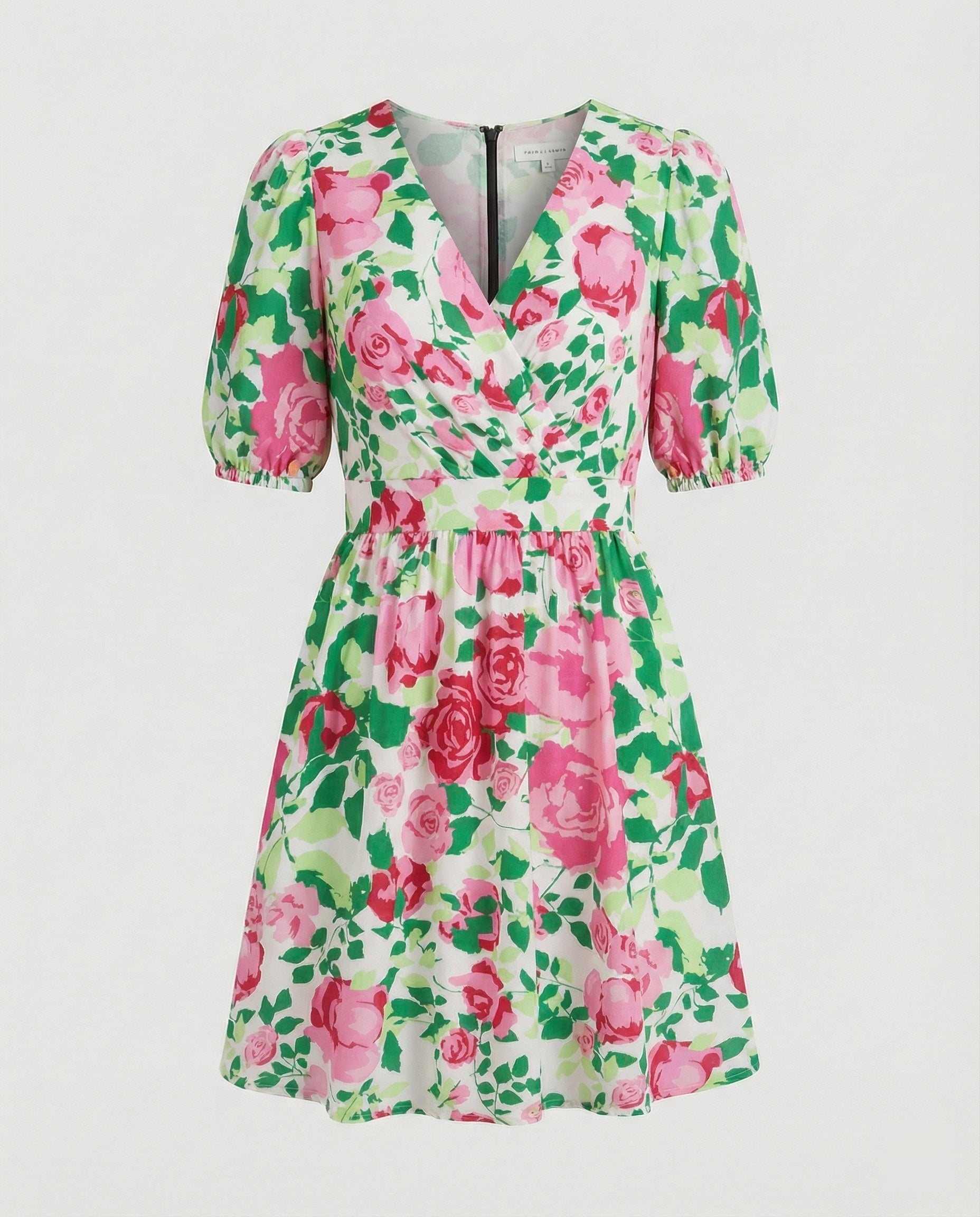 Ladies Mini Dress Floral Wrap Look