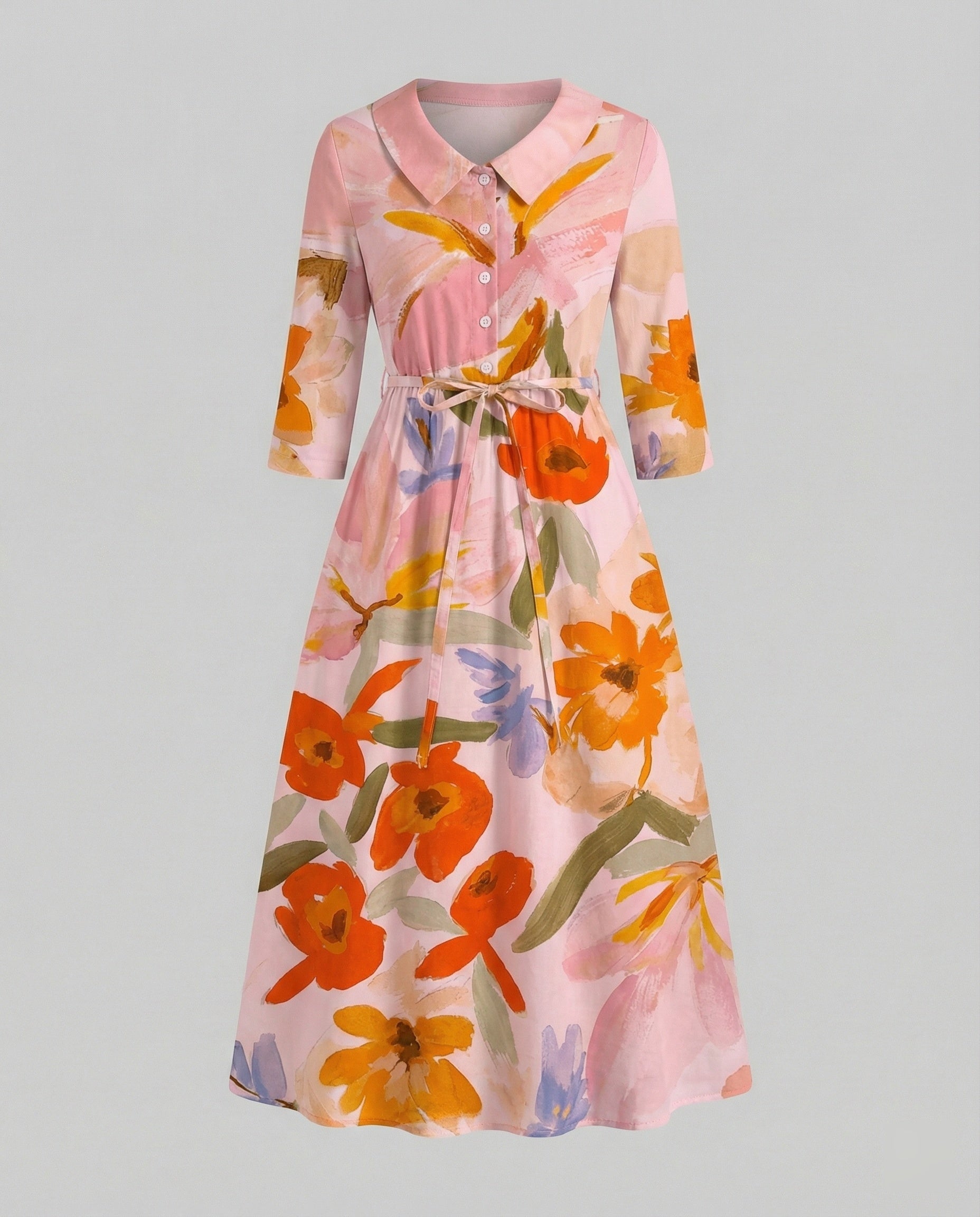 Ladies' Maxi Dress Shirt Dress Daisy