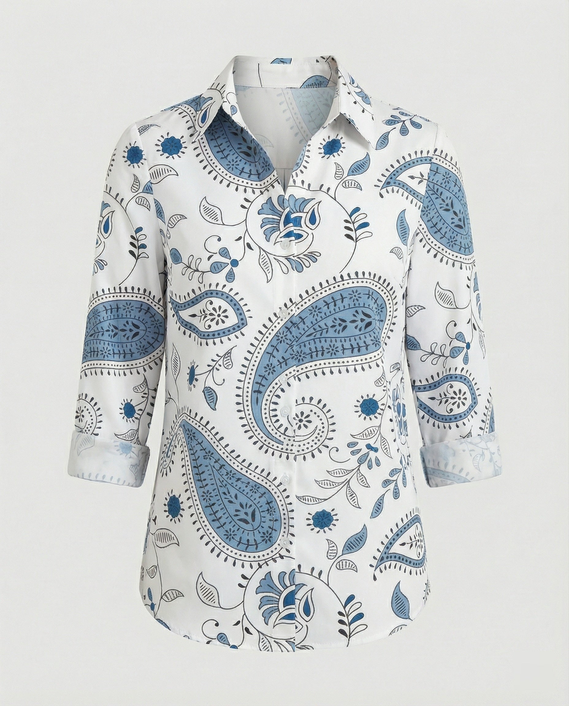 Shirt blouse silk look women floral