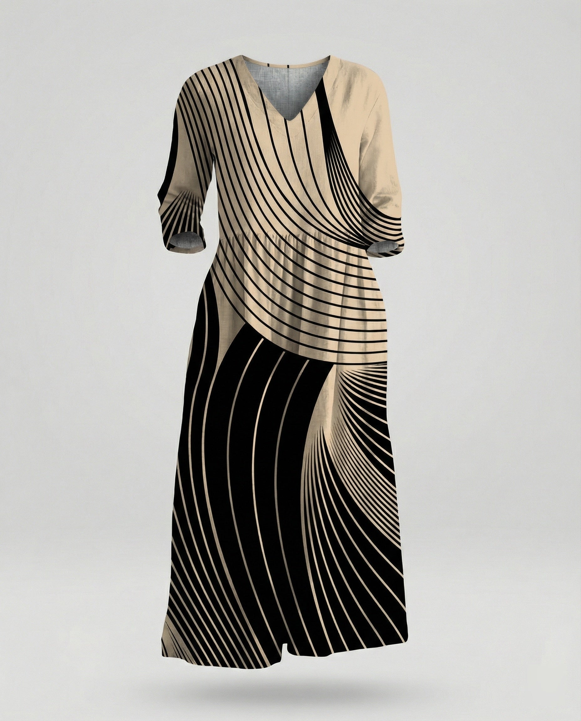 Women's Maxi Dress Summer Linen Look V-Neck