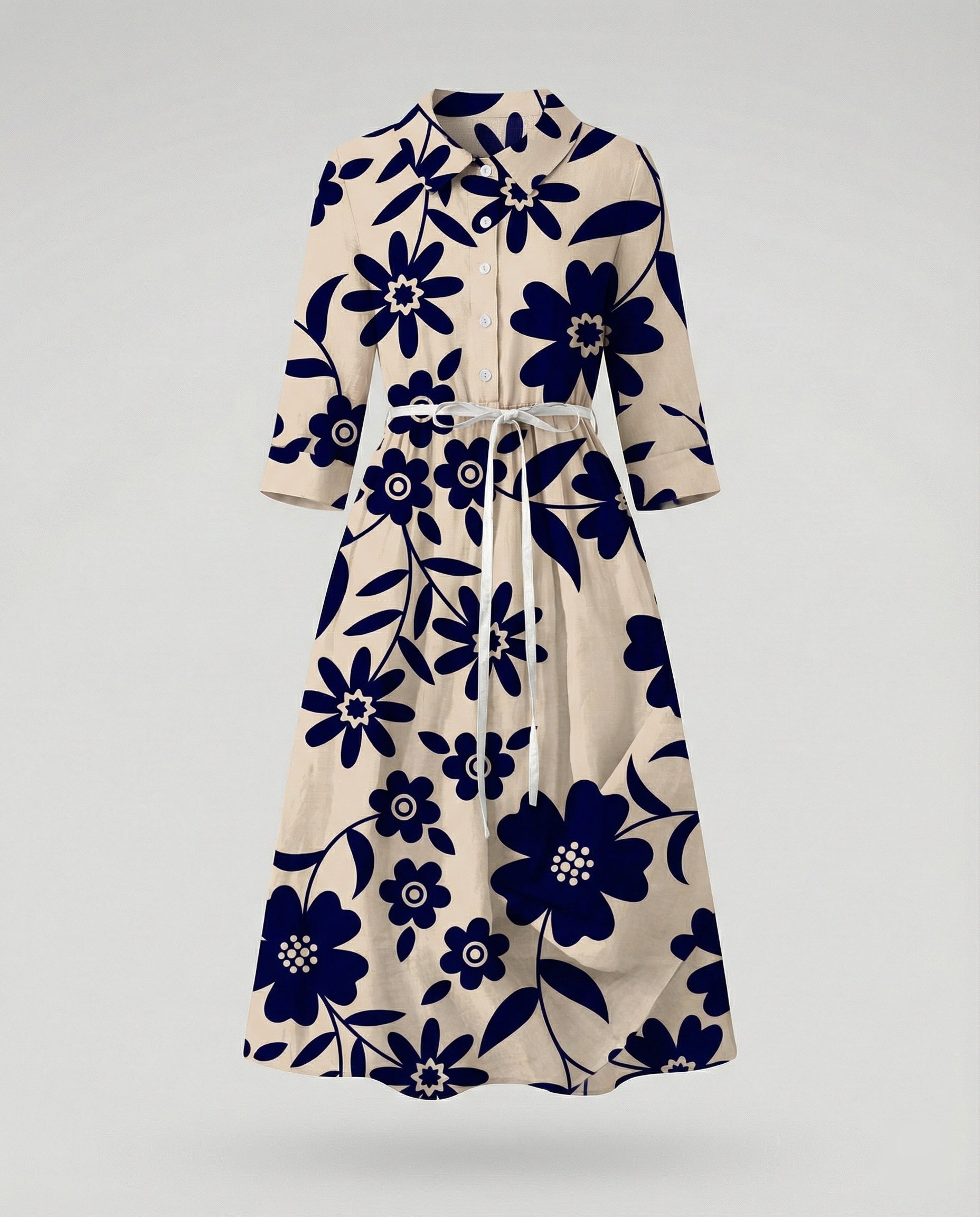 Ladies' Maxi Dress Shirt Dress Daisy