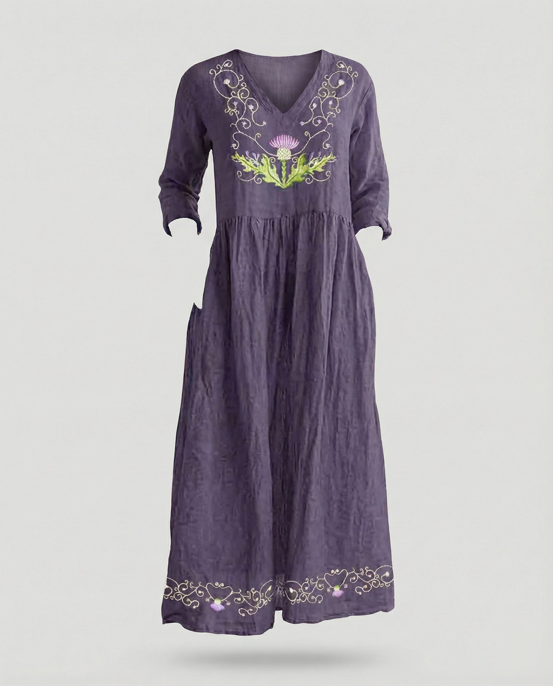 Women's Boho Maxi Dress Summer Linen Look