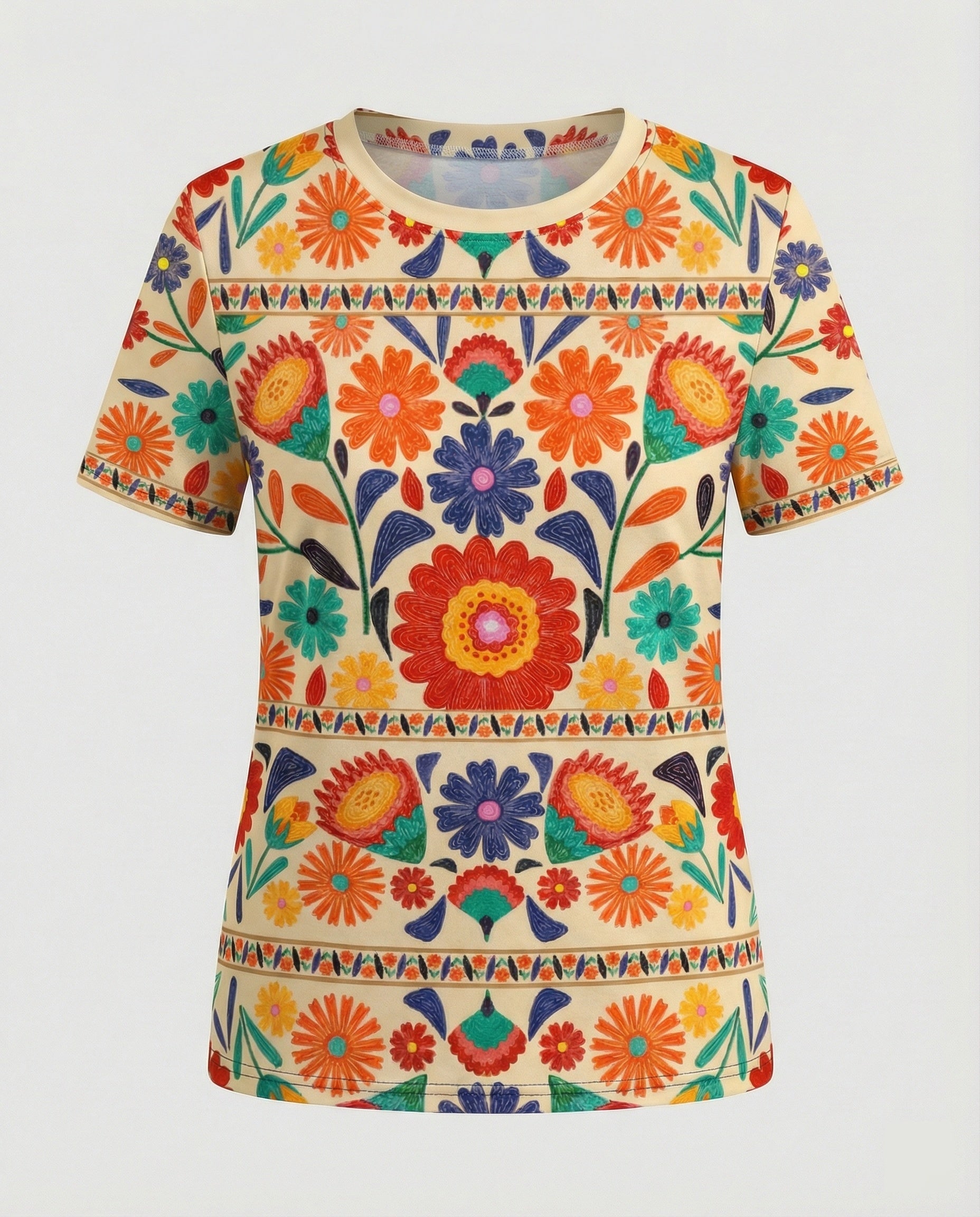 Short Sleeve Shirt Women With Floral Print