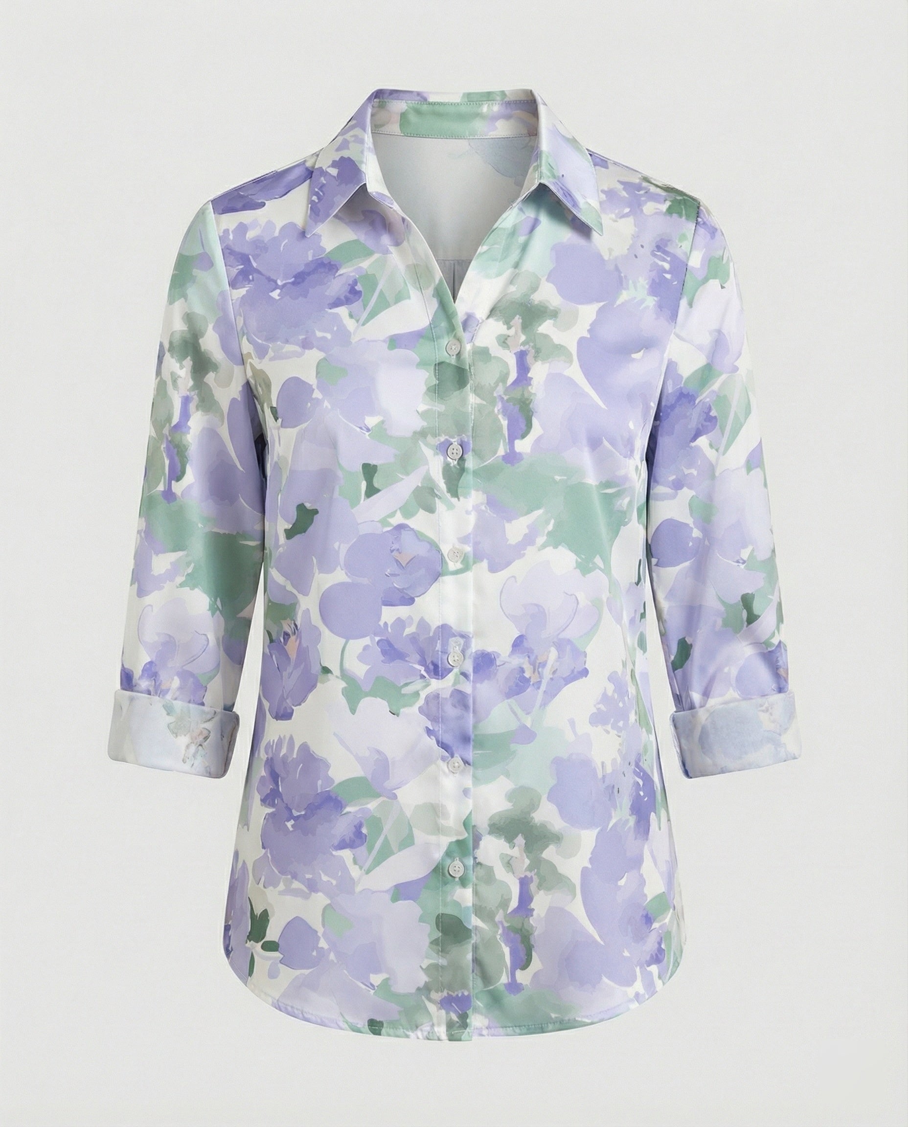 Shirt blouse silk look women floral