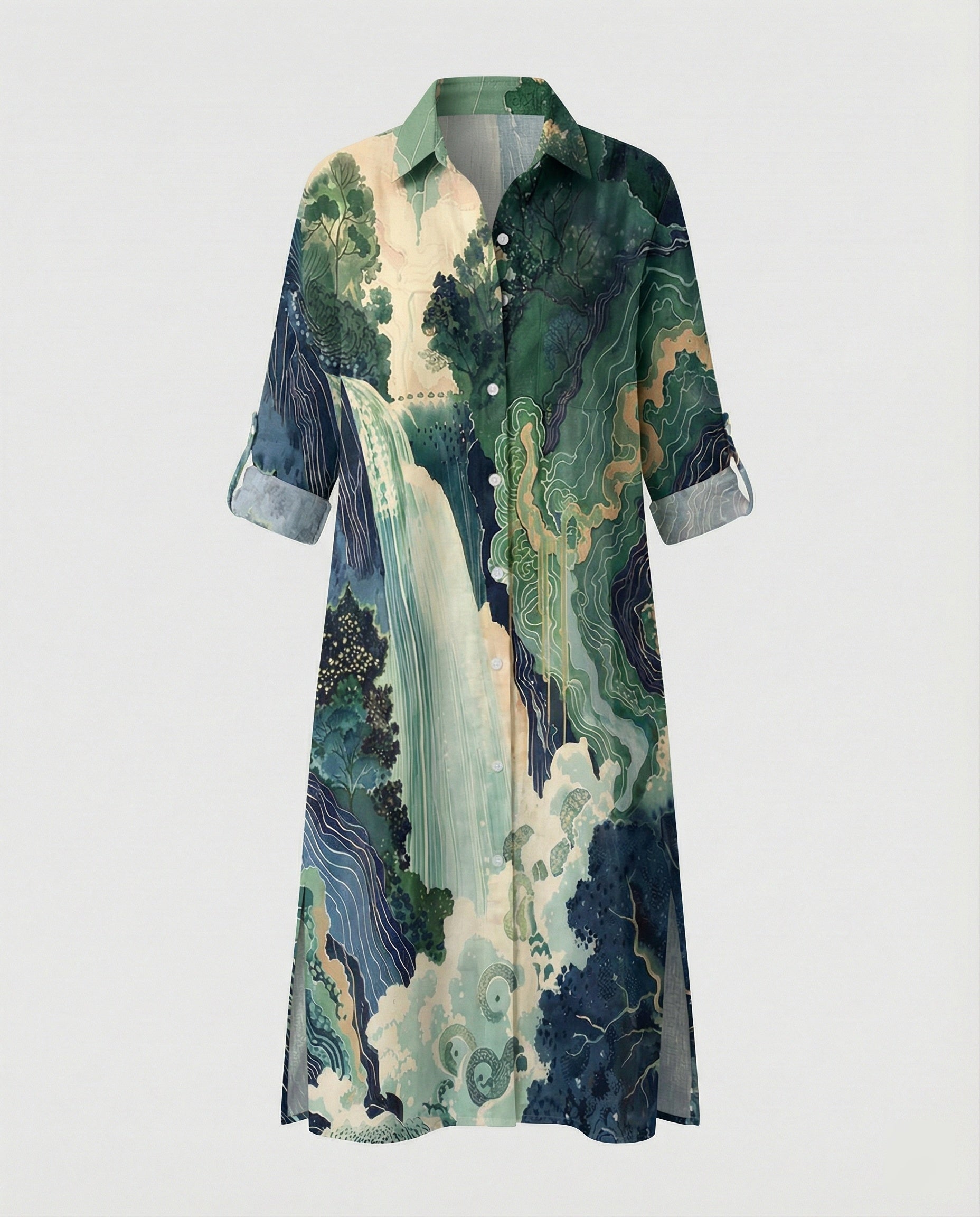 Women's Kaftan Dress Long Silk Look