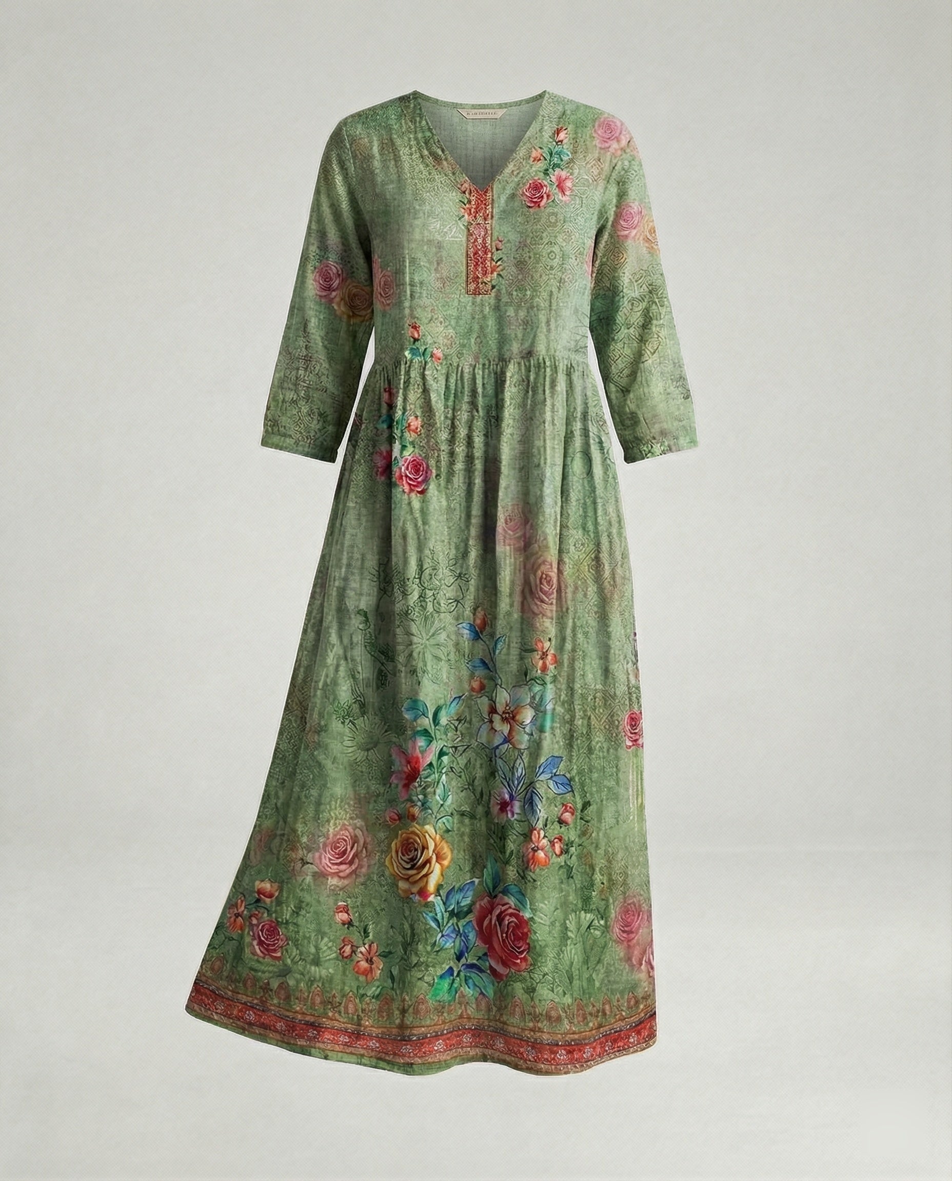 Women's Maxi Dress Summer Linen Look V-Neck