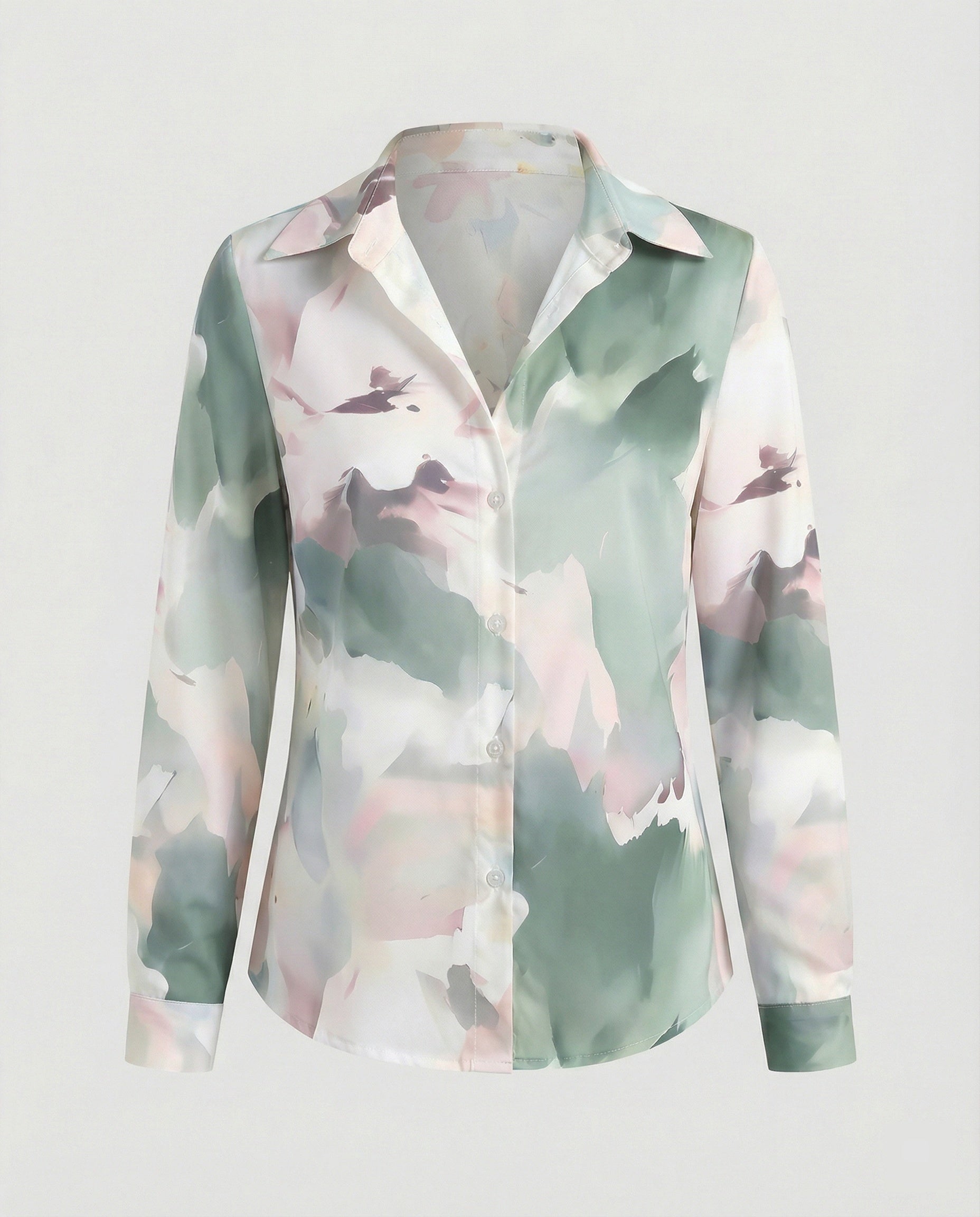 Shirt blouse silk look women floral