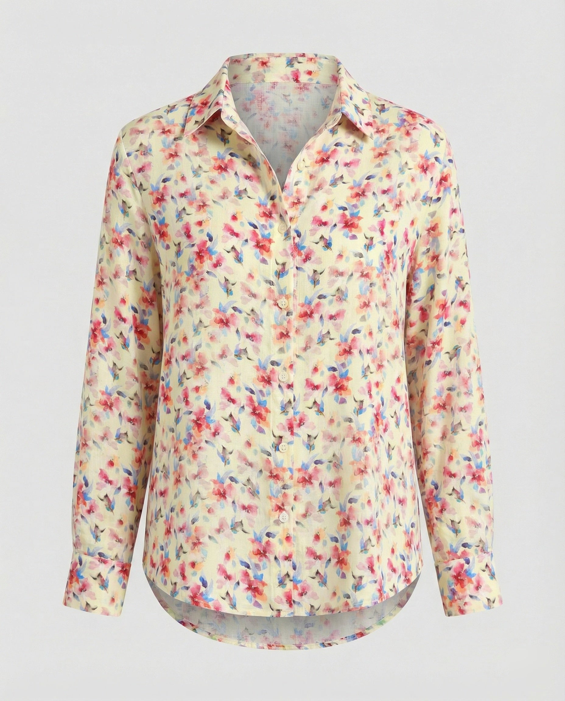 Light blouse women watercolor flowers
