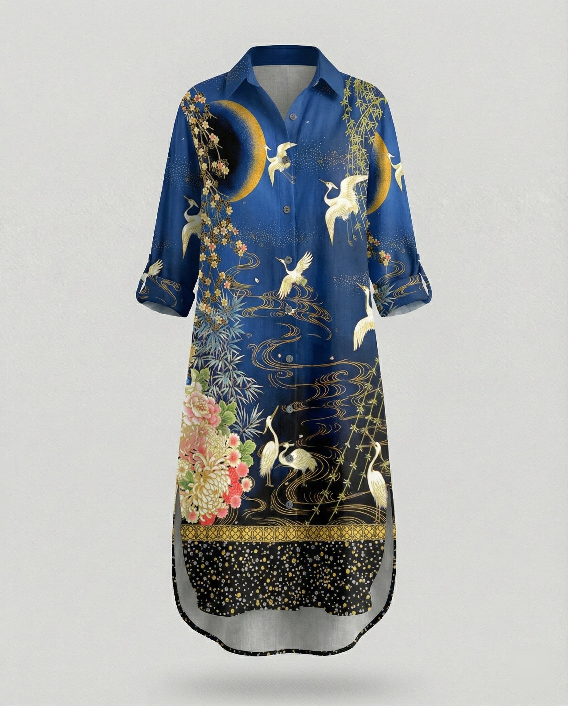 Women's Kaftan Dress Long Silk Look