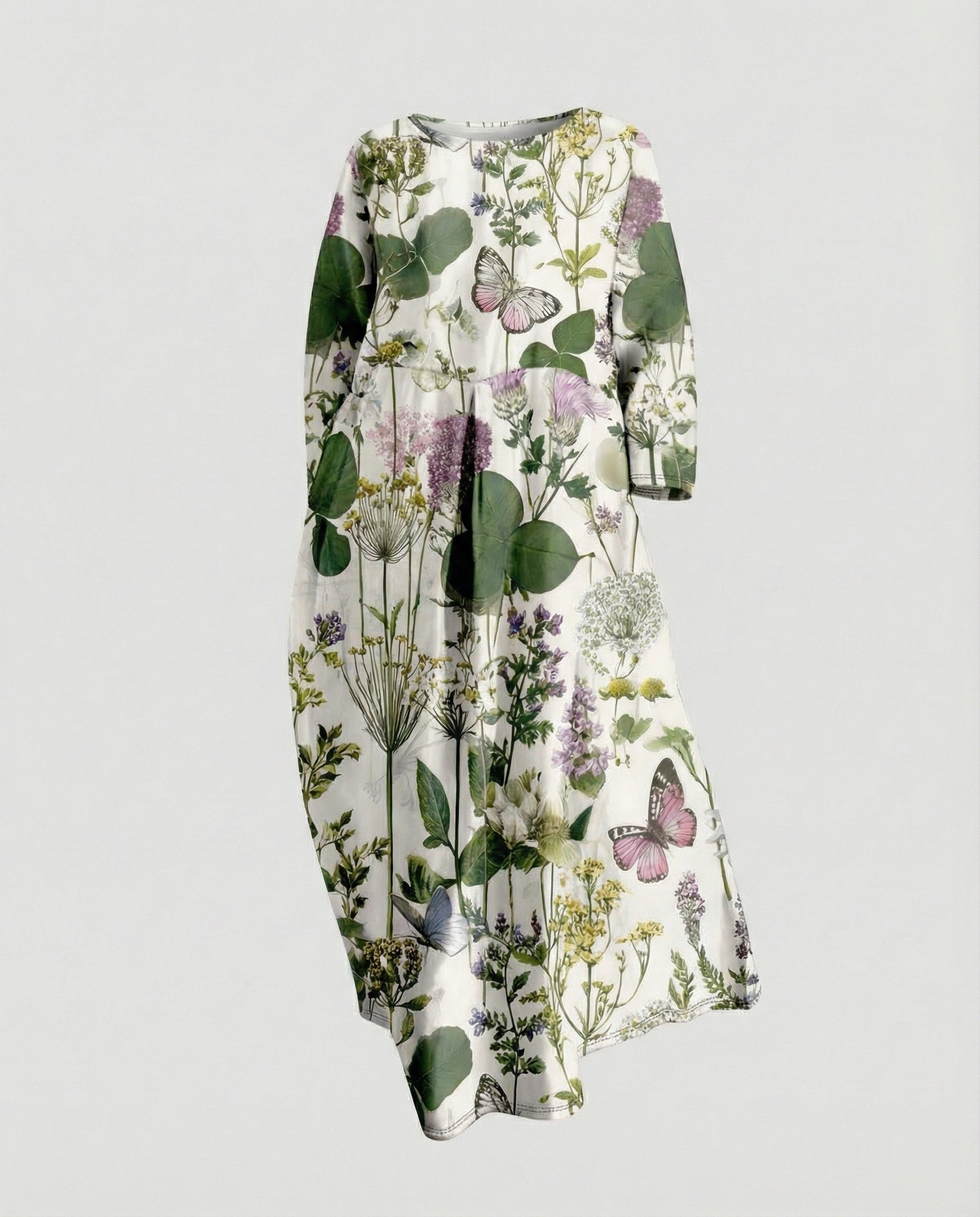 Ladies maxi dress floral with pockets