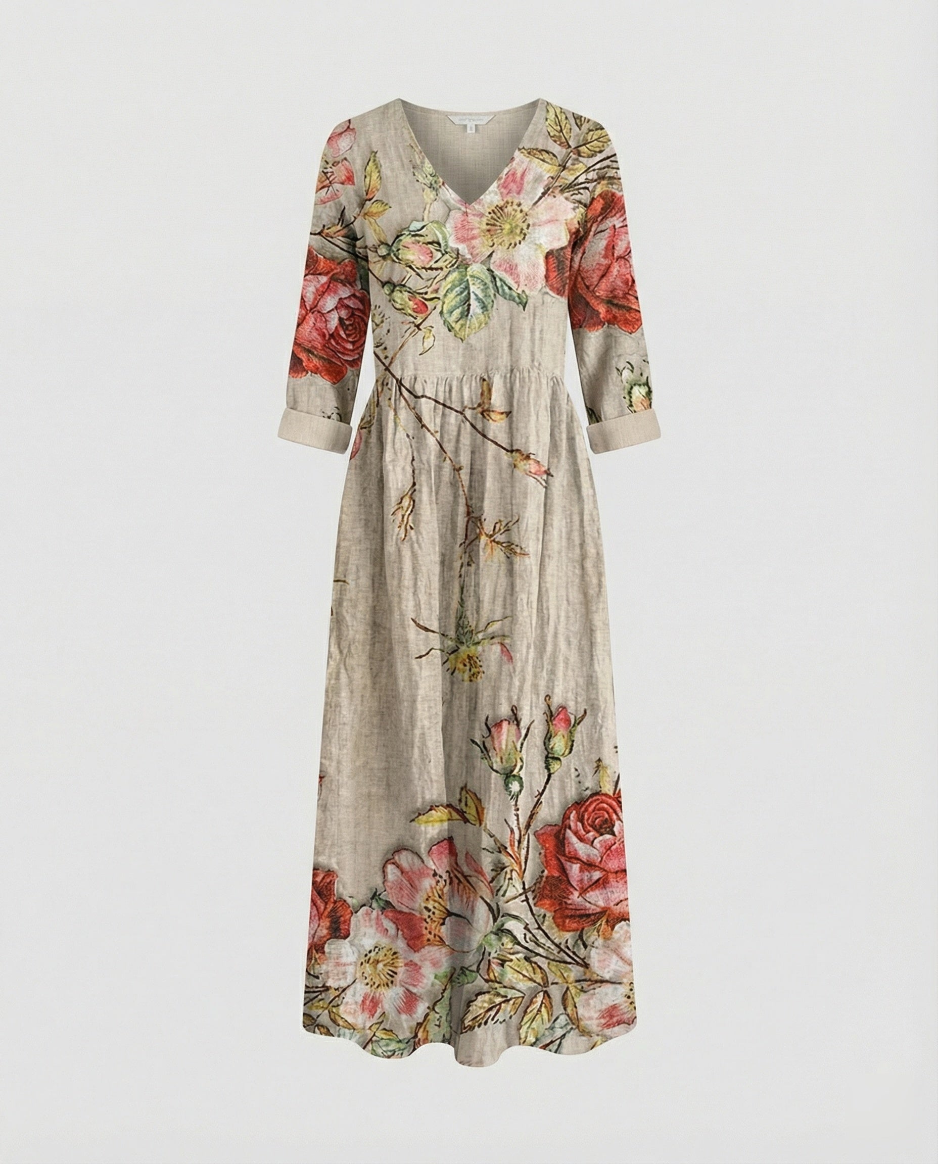 Women's Boho Maxi Dress Summer Linen Look