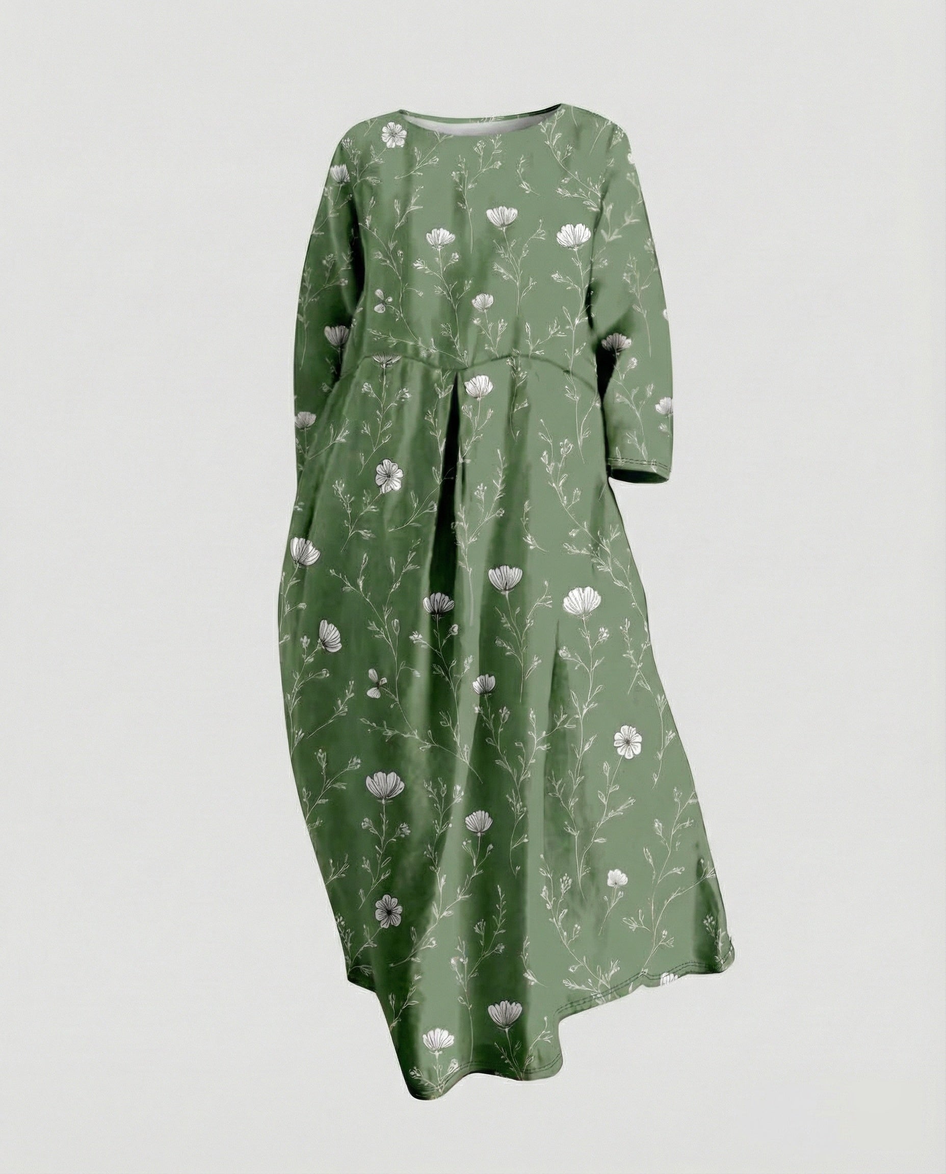 Ladies maxi dress floral with pockets