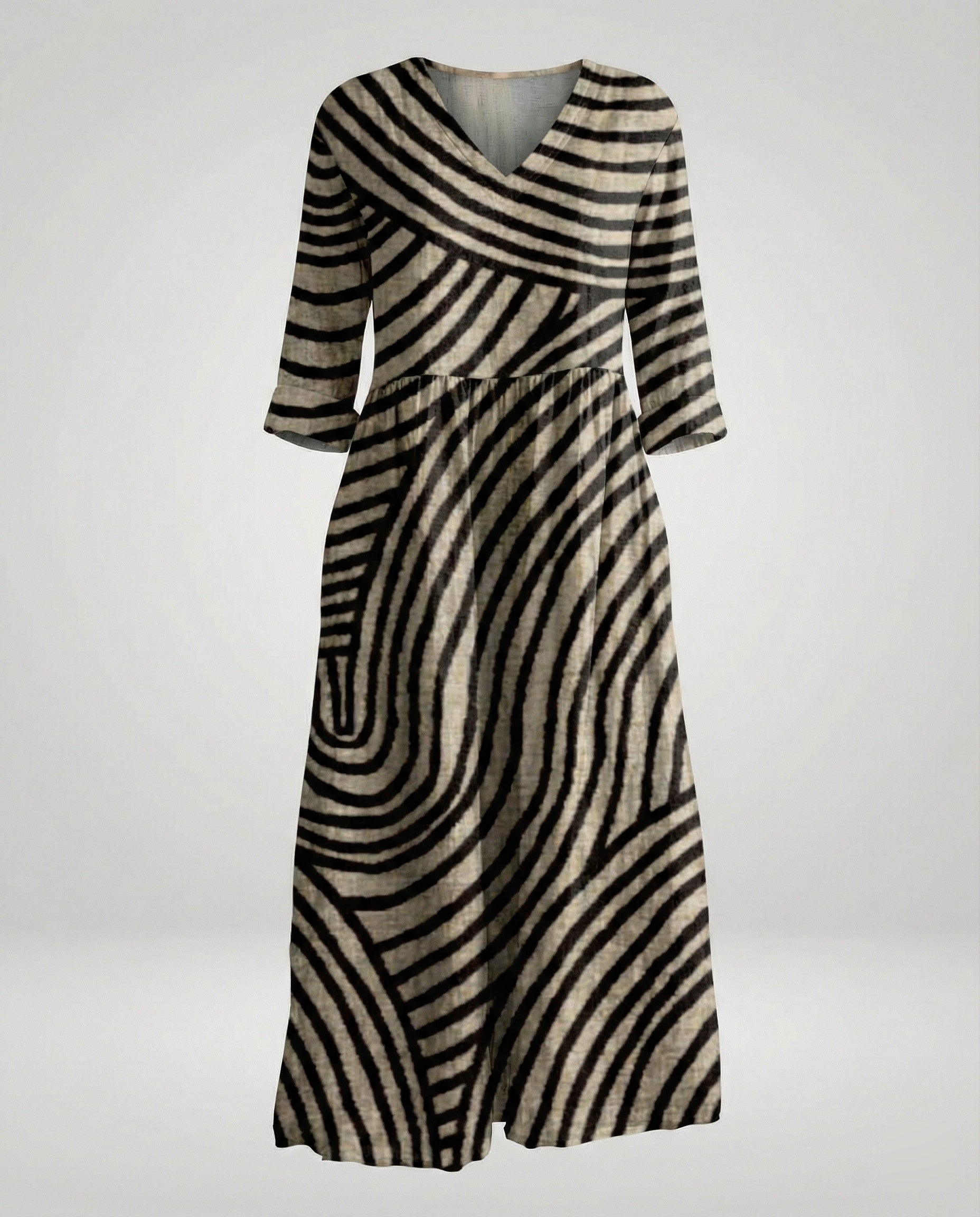 Women's Maxi Dress Summer Linen Look V-Neck