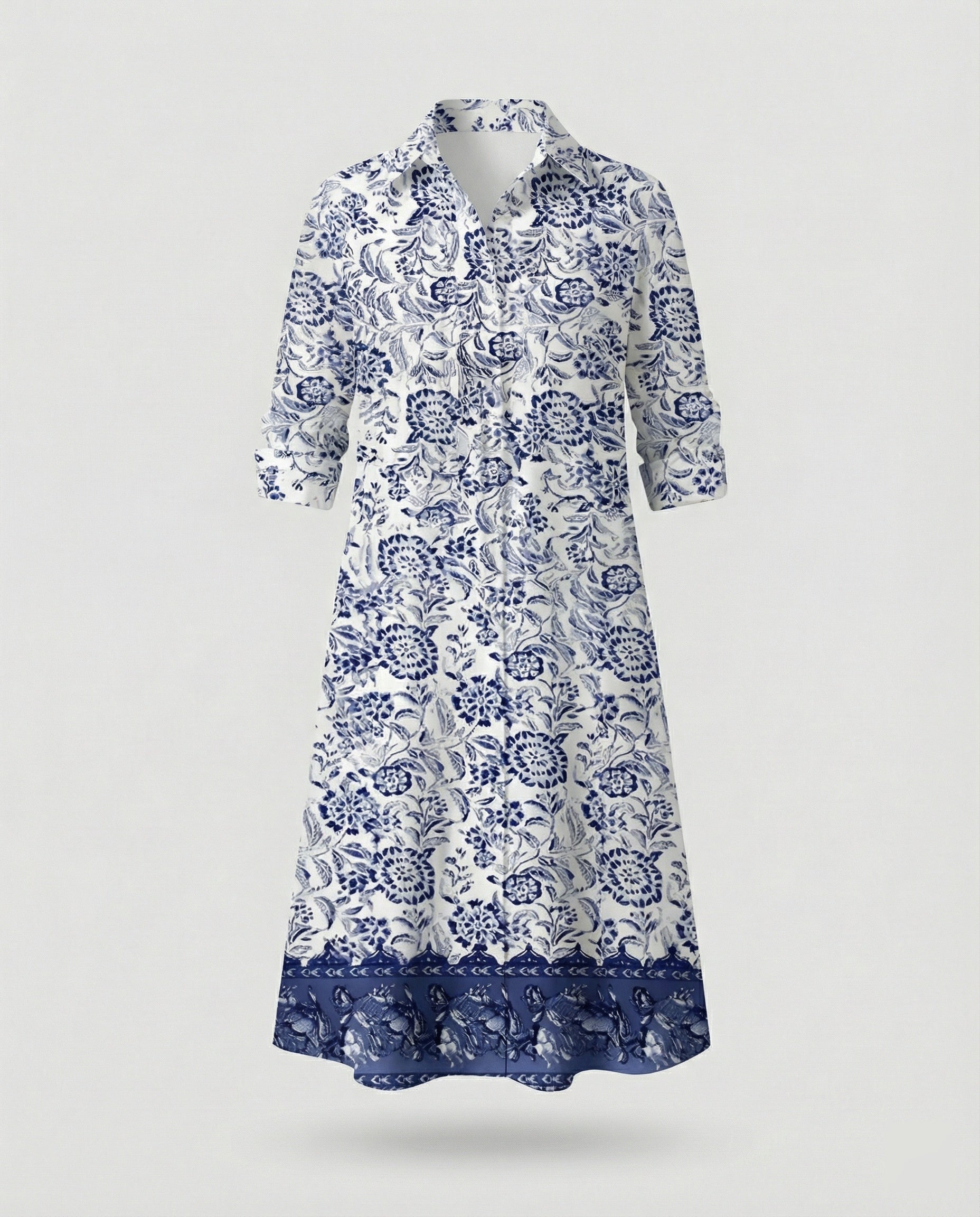 Women Shirt Dress Cotton Casual