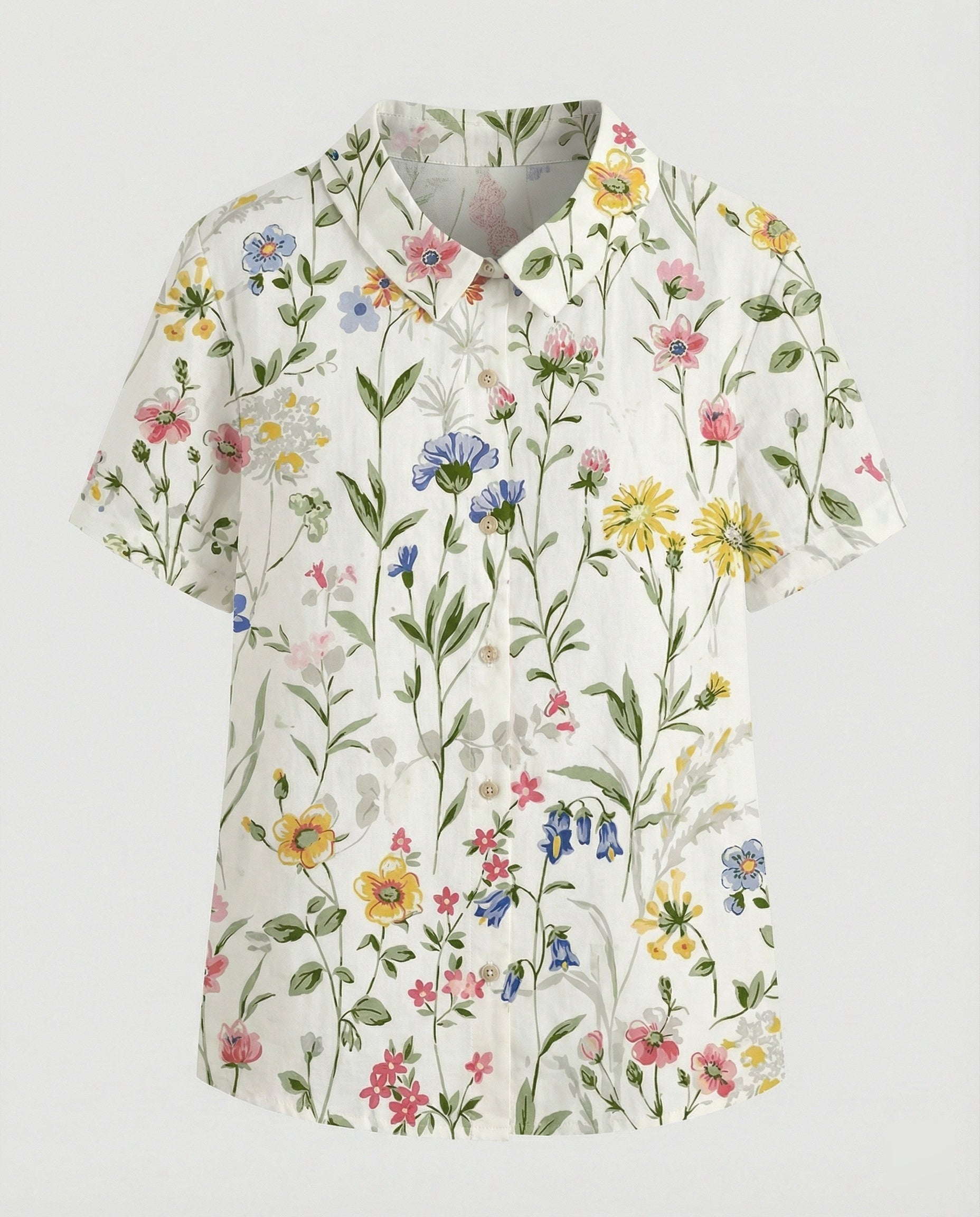 Ladies Blouse Linen Peter Pan Collar