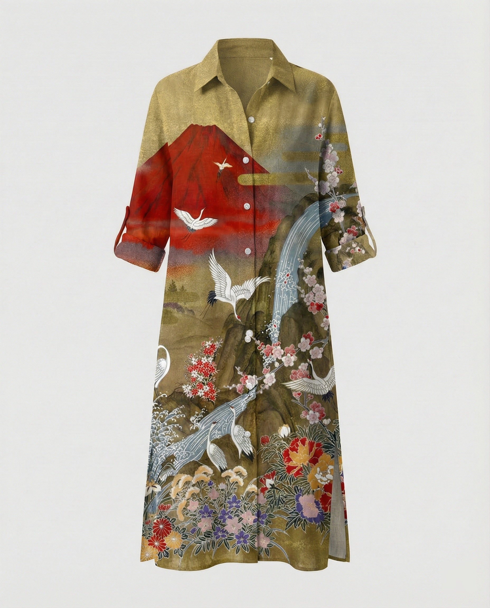 Women's Kaftan Dress Long Silk Look