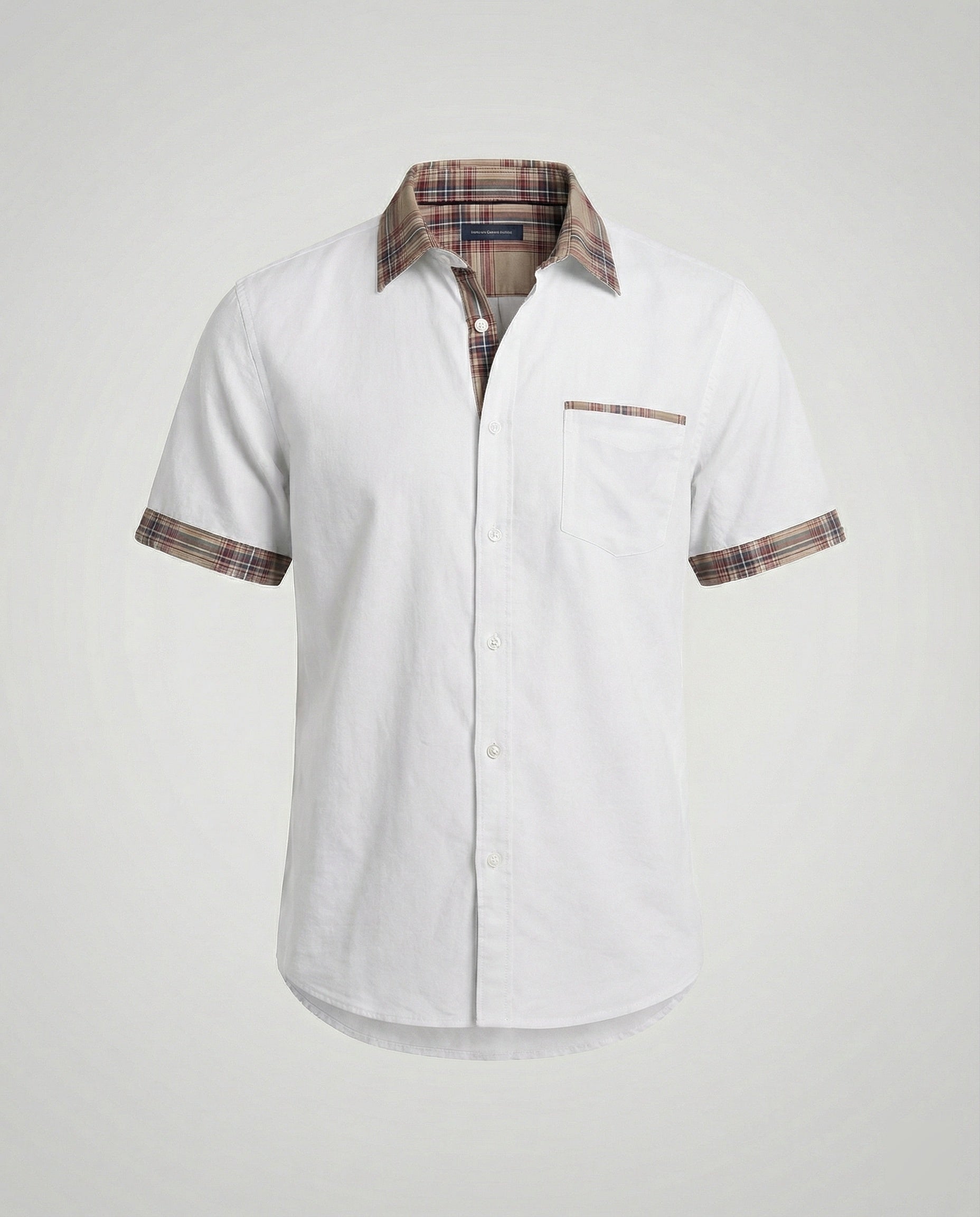 Men's Short Sleeve Shirt Checked Casual