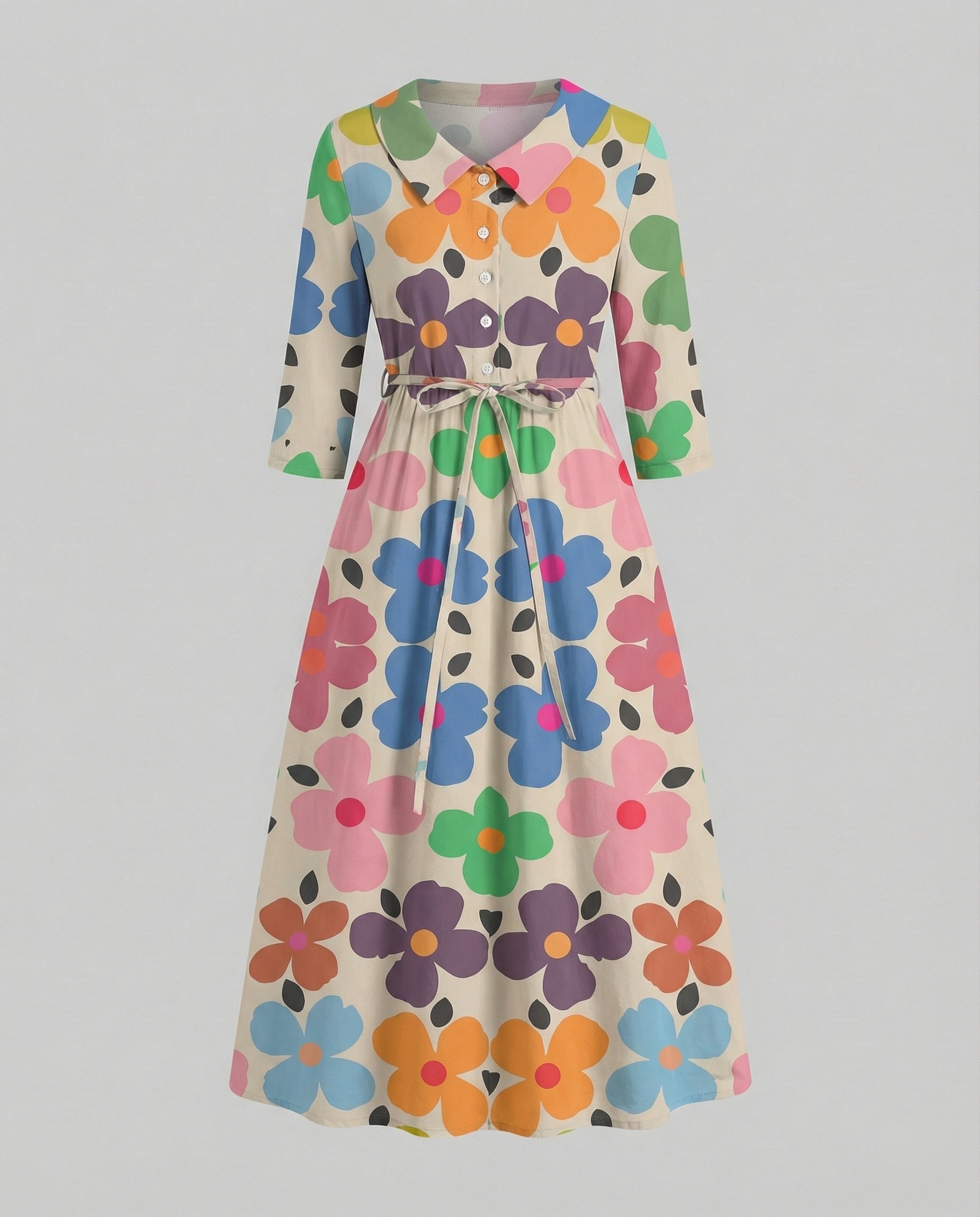 Ladies' Maxi Dress Shirt Dress Daisy