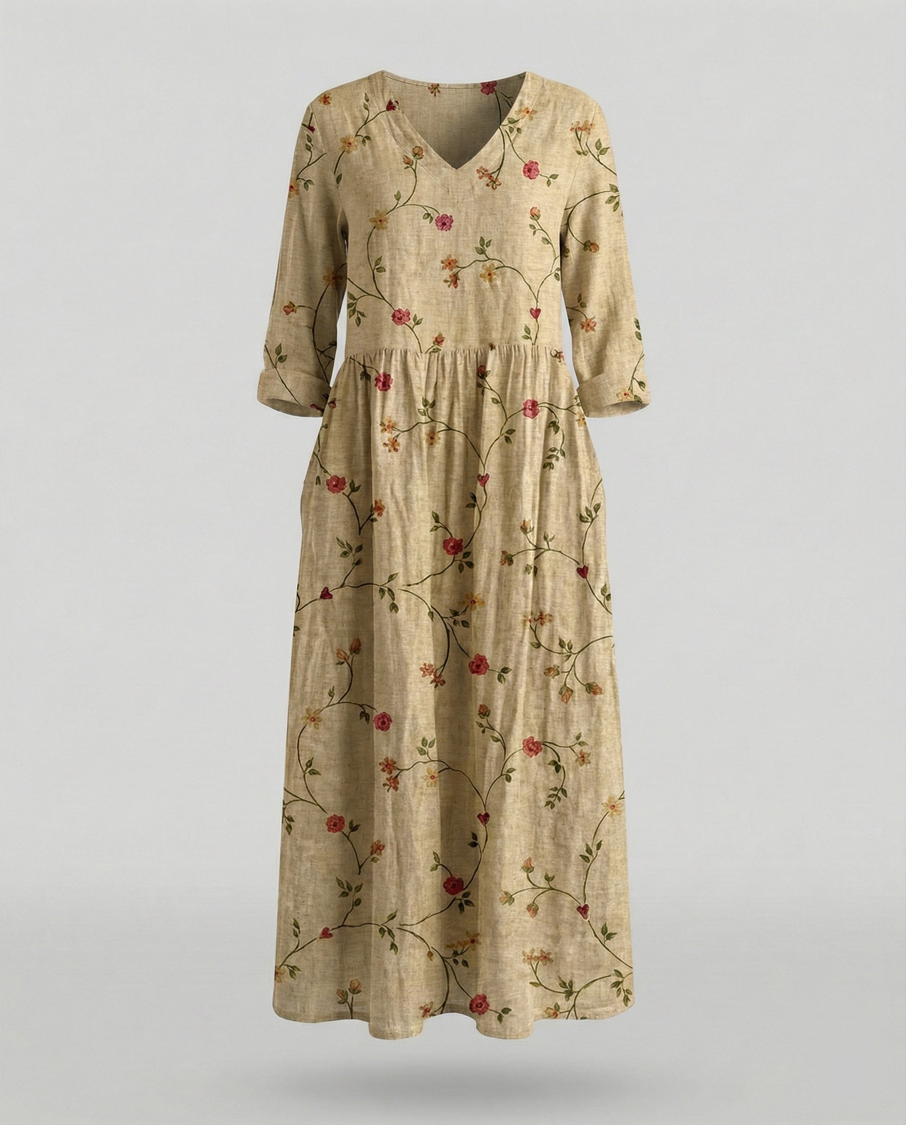 Women's Boho Maxi Dress Summer Linen Look