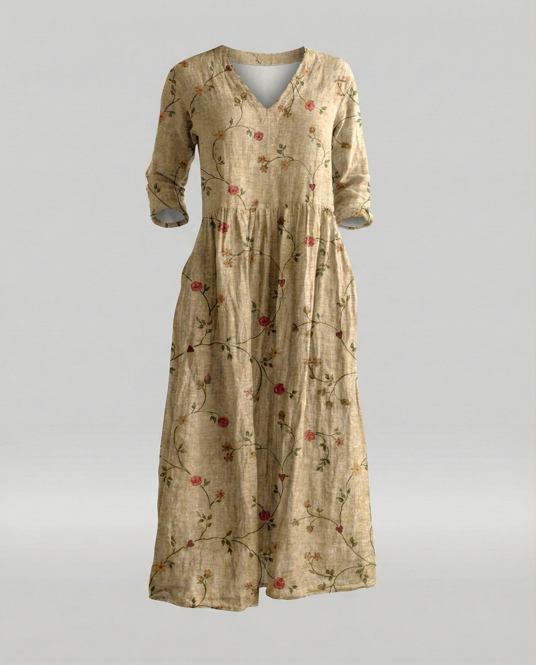 Women's Boho Maxi Dress Summer Linen Look