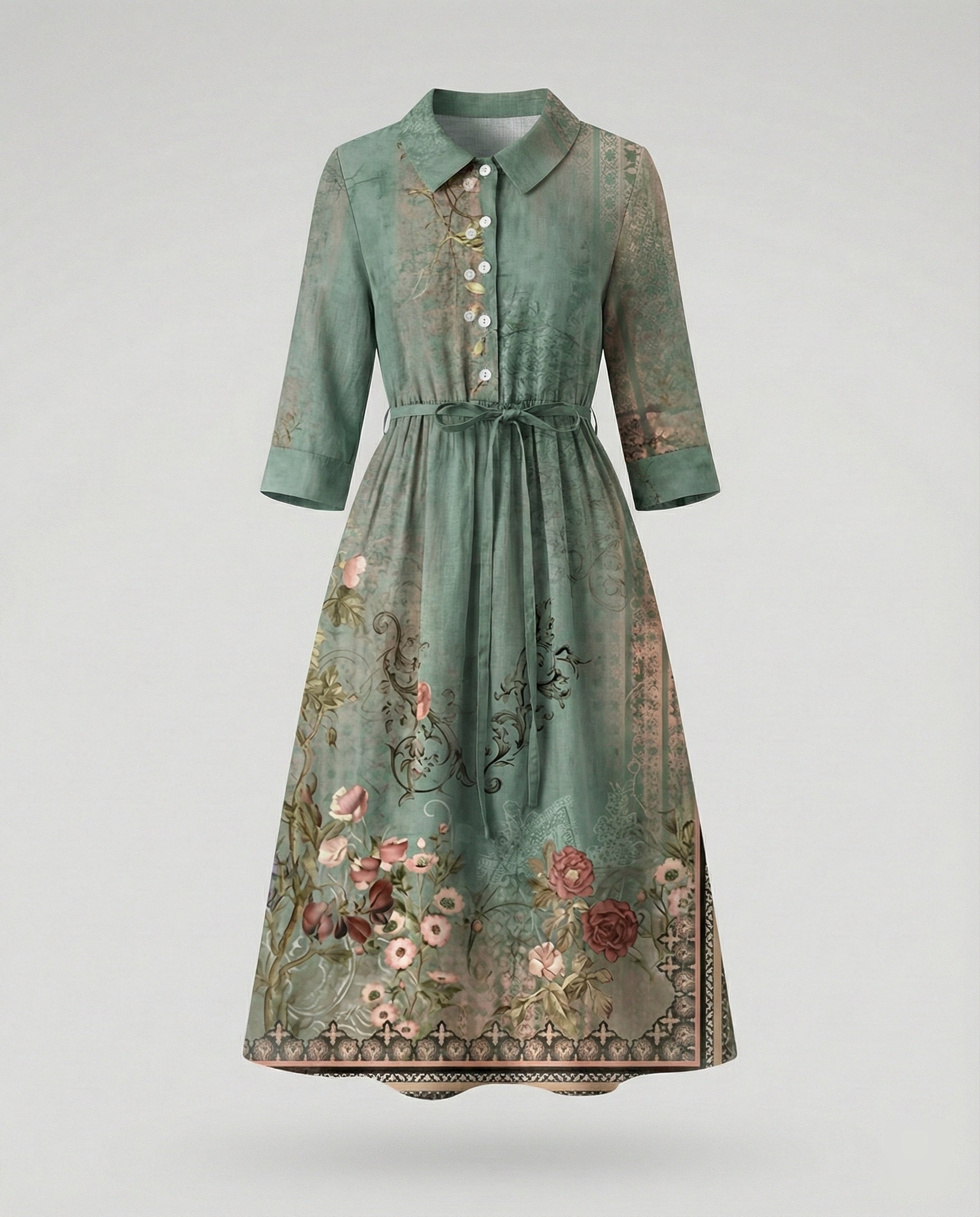 Ladies' Maxi Dress Shirt Dress Daisy