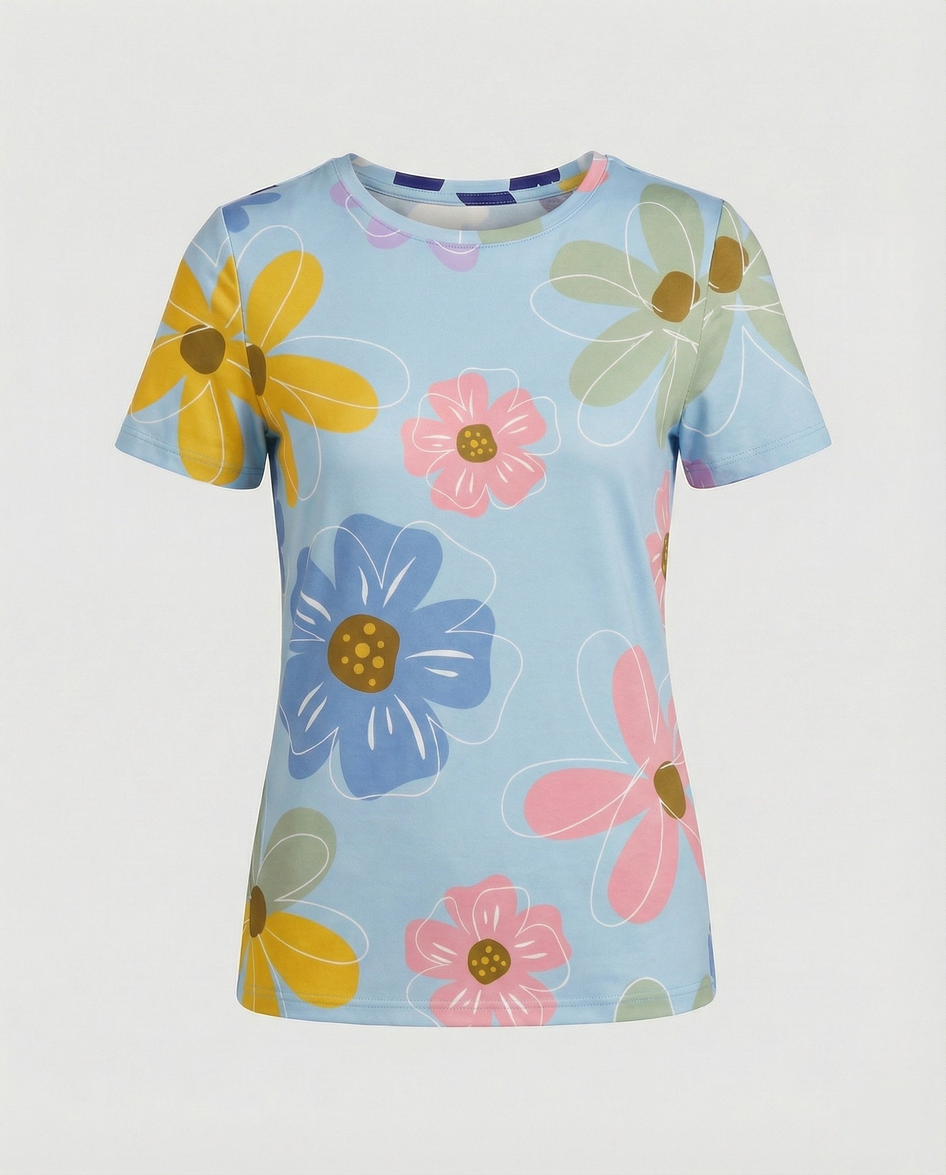 Short Sleeve Shirt Women With Floral Print