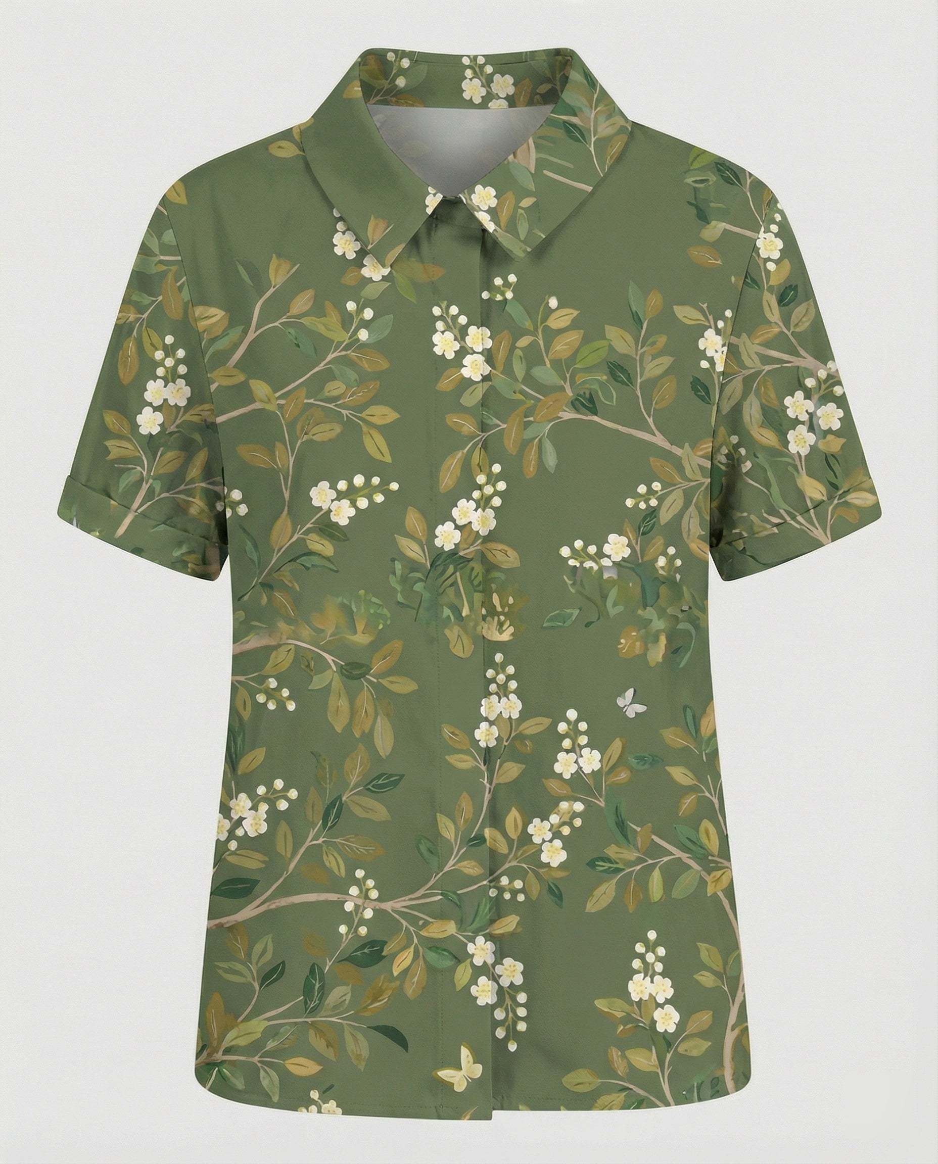 Ladies Blouse Linen Peter Pan Collar