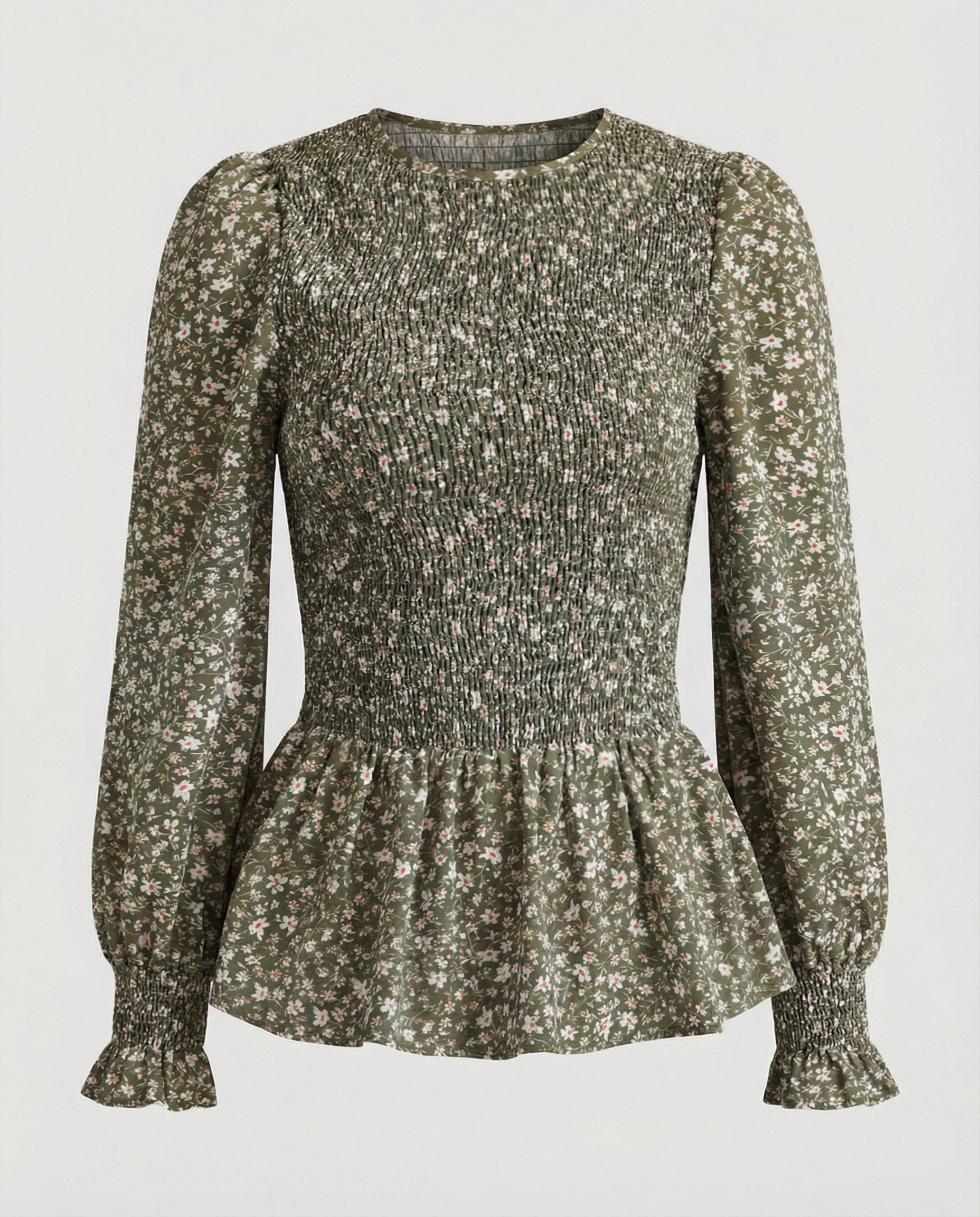 Blouse Women Peplum Smocked