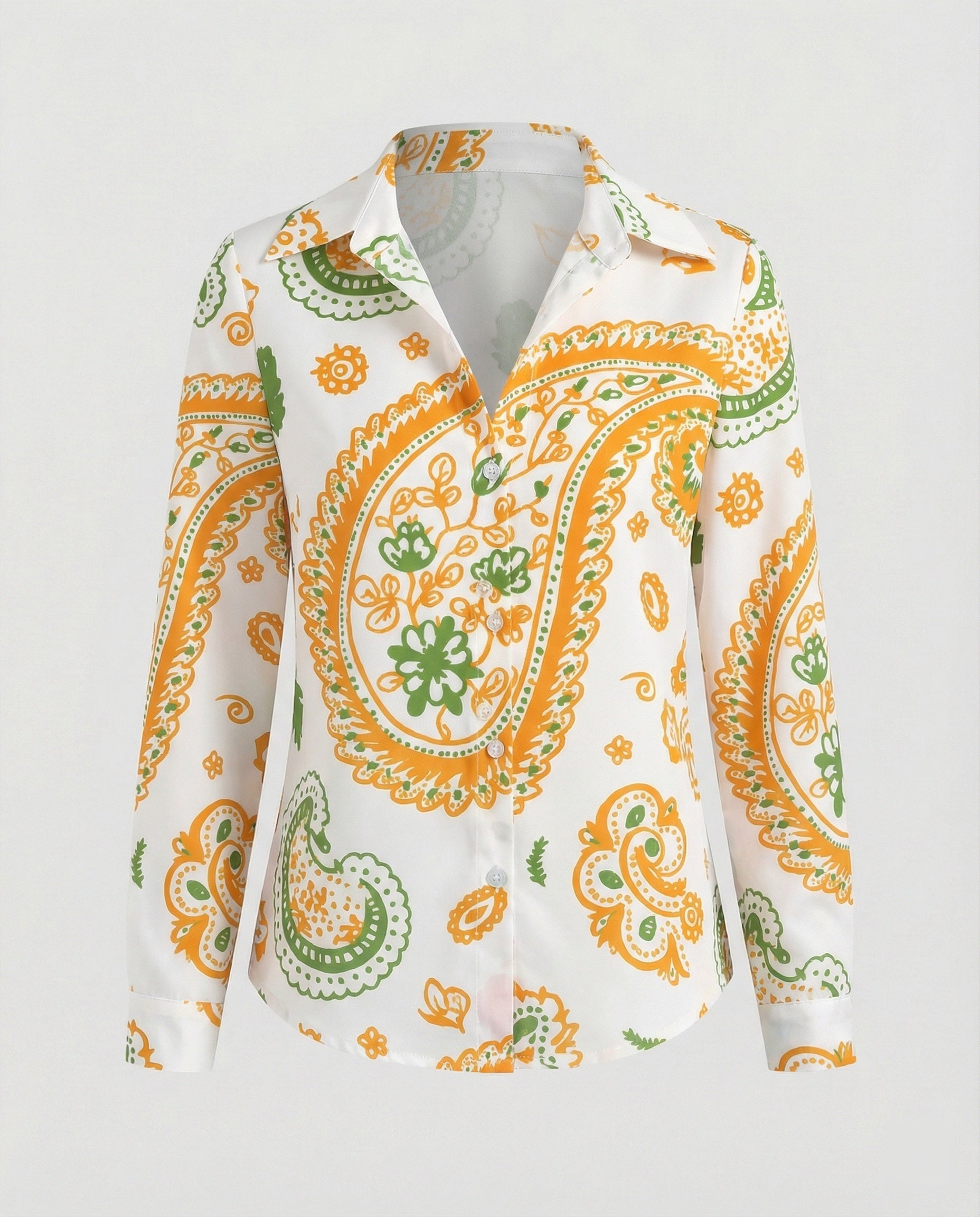 Shirt blouse silk look women floral