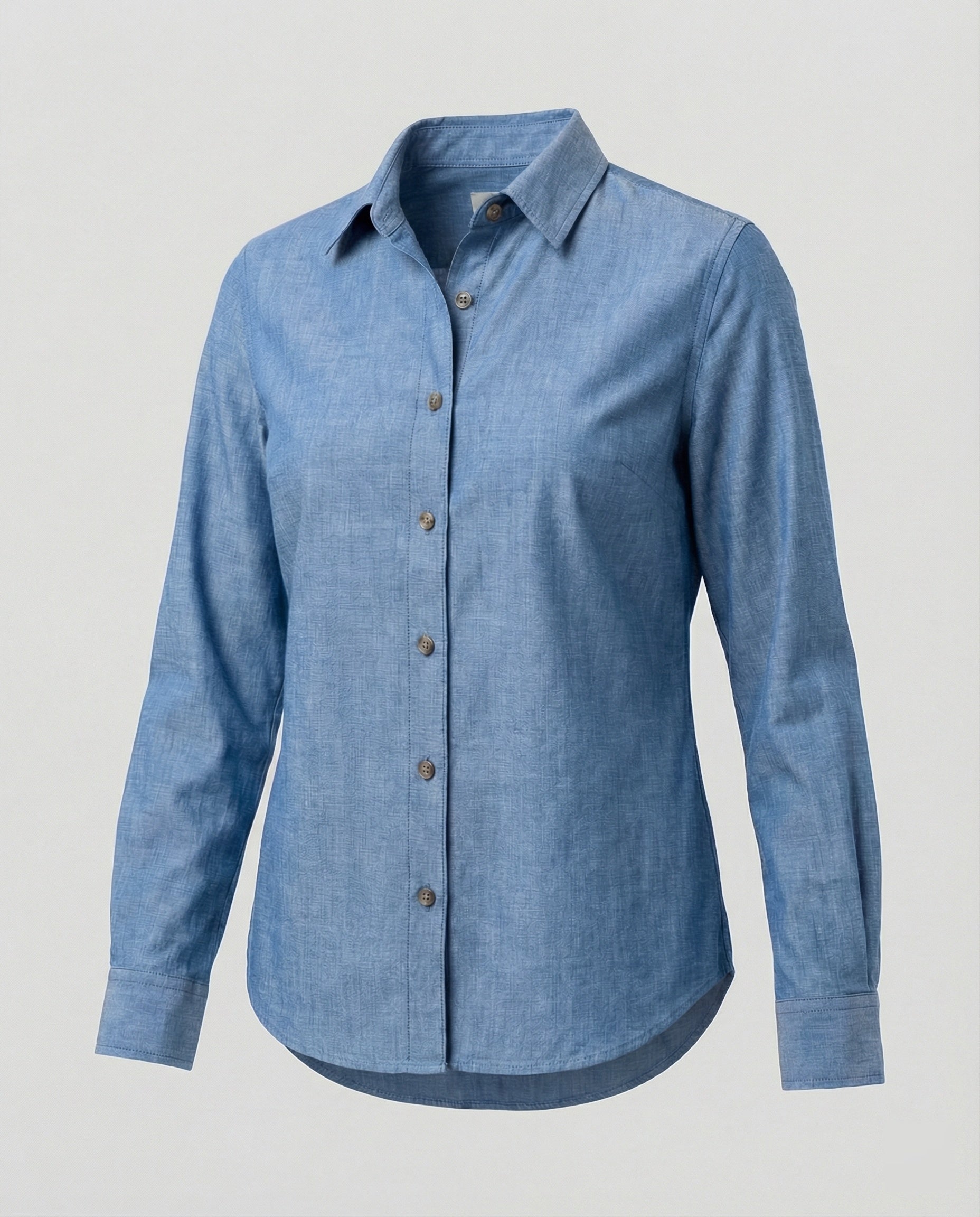 Bicolored blouse shirt denim look women