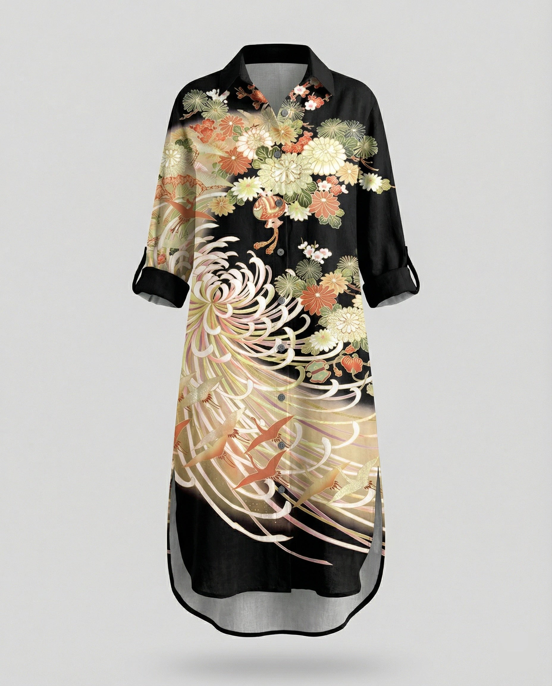 Women's Kaftan Dress Long Silk Look