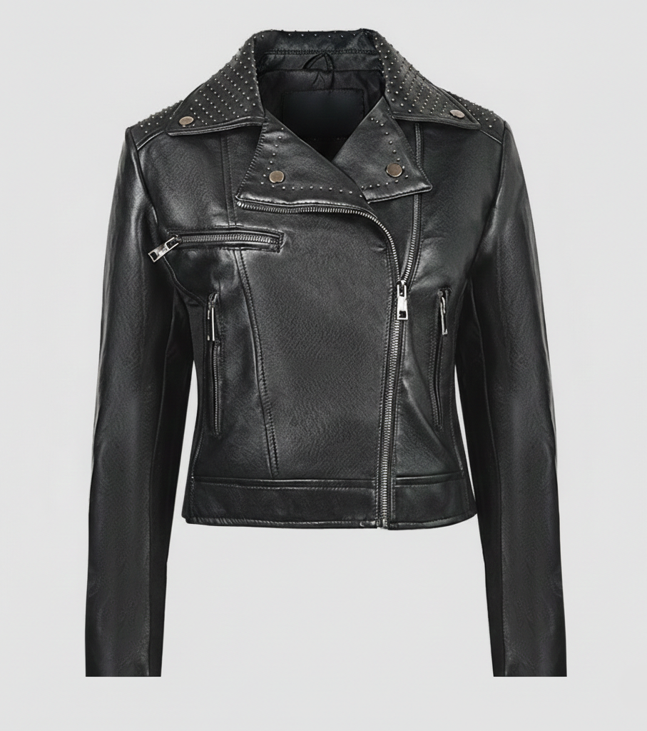 Womens Leather Jacket Black Blouson