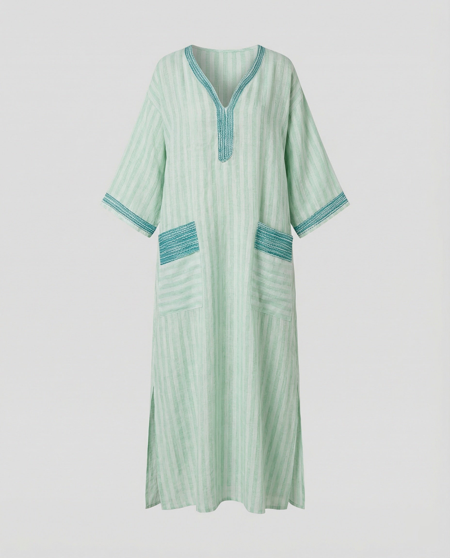 Linen Kaftan Maxi Dress Women