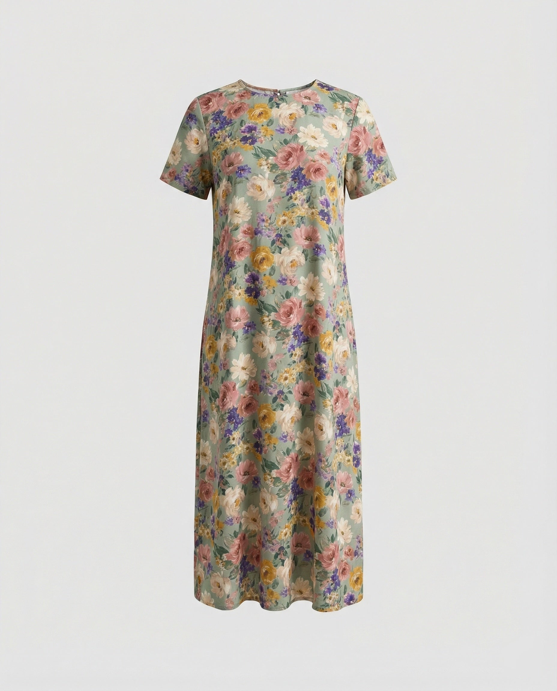 Ladies maxi dress floral asymmetrical