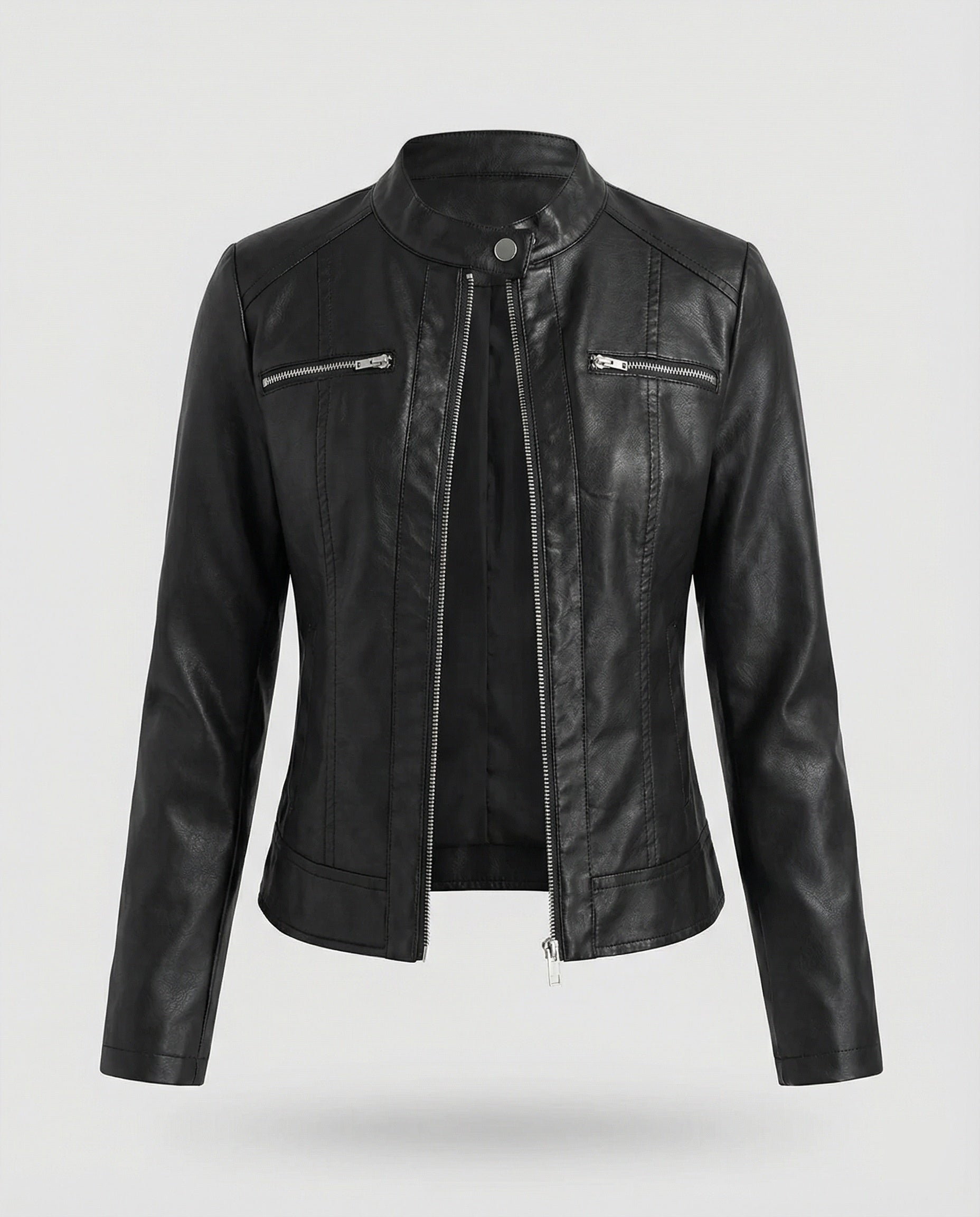 Women's Leather Jacket Black Biker Jacket