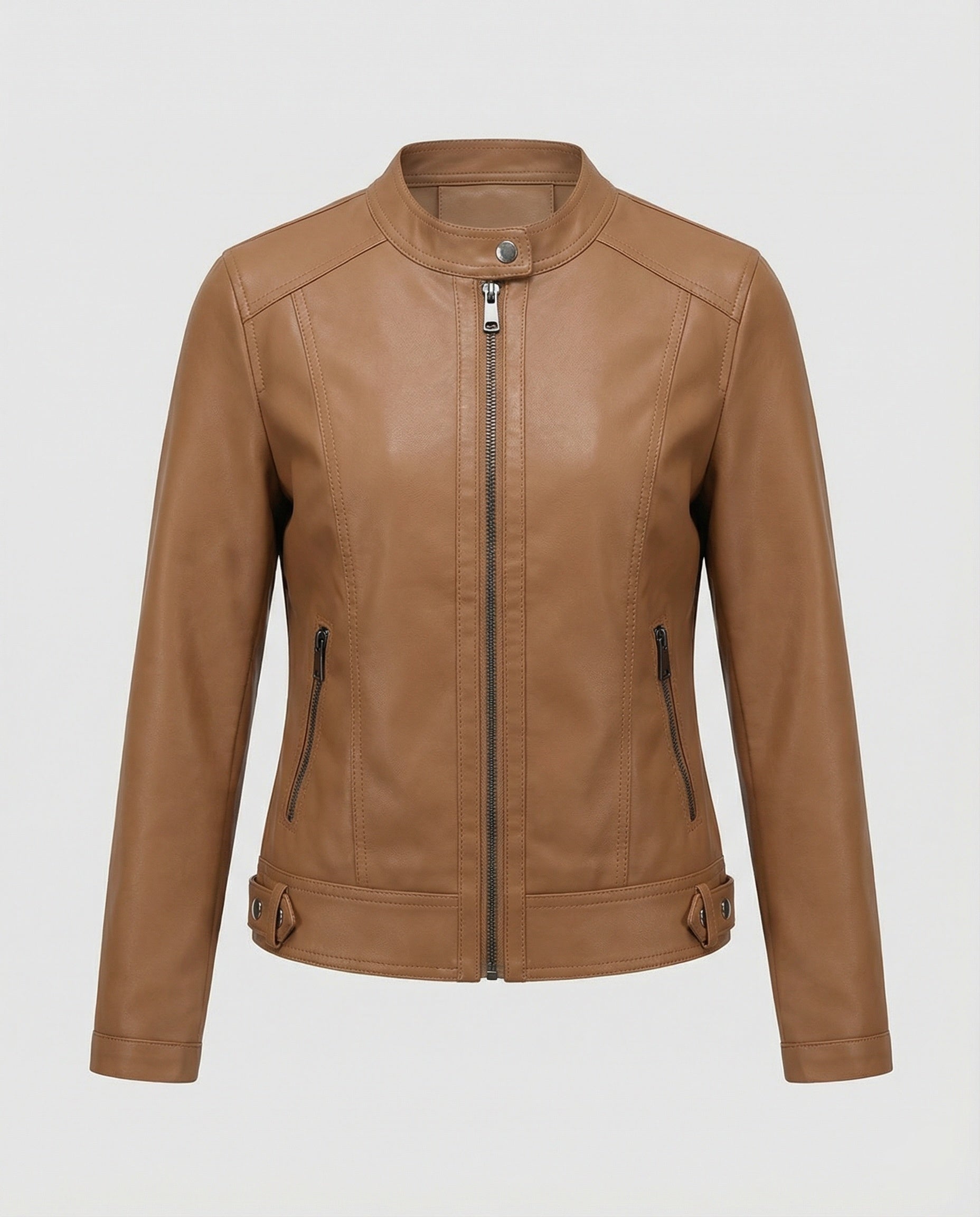 Women's Biker Jacket Faux Leather