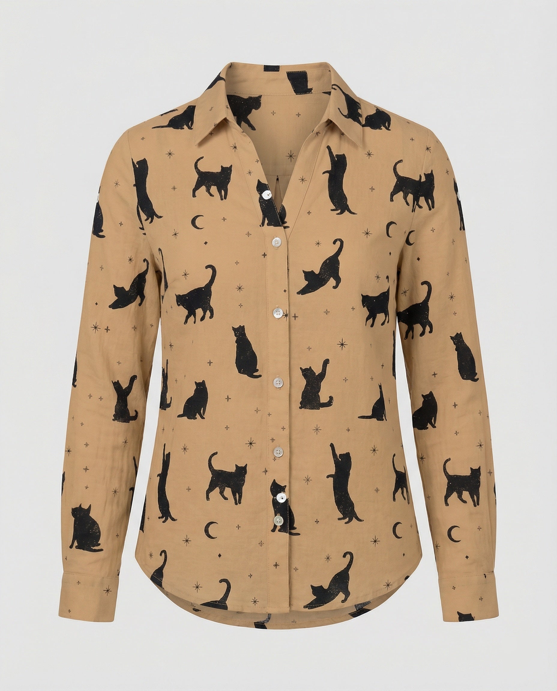 Women's Shirt Blouse Cat Print